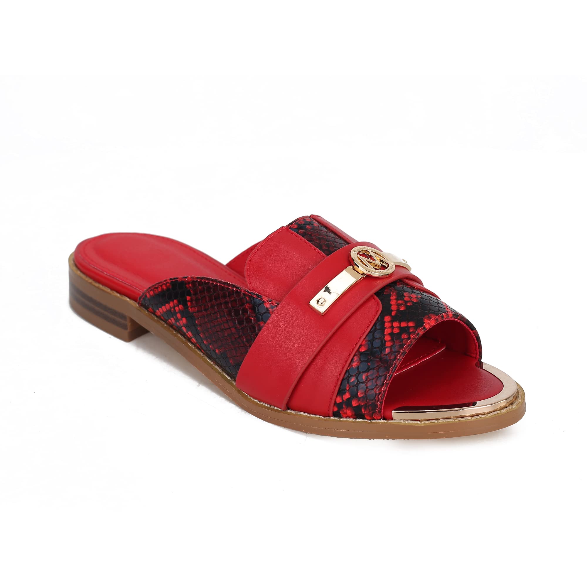 MKF Collection Women's Fashion Slides - Open Toe Casual Flats Slip-On Sandals for Summer, Beach, and Dressy Outfits
