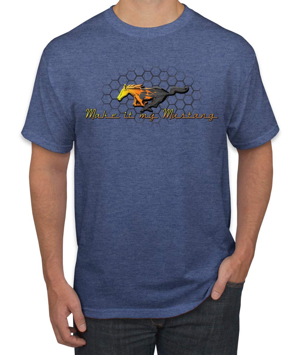 Vintage Ford Mustang Honeycomb Graphic T-Shirt for Men - Classic Car Enthusiast Tee - Perfect for Car Shows, Casual Wear & Gift Giving