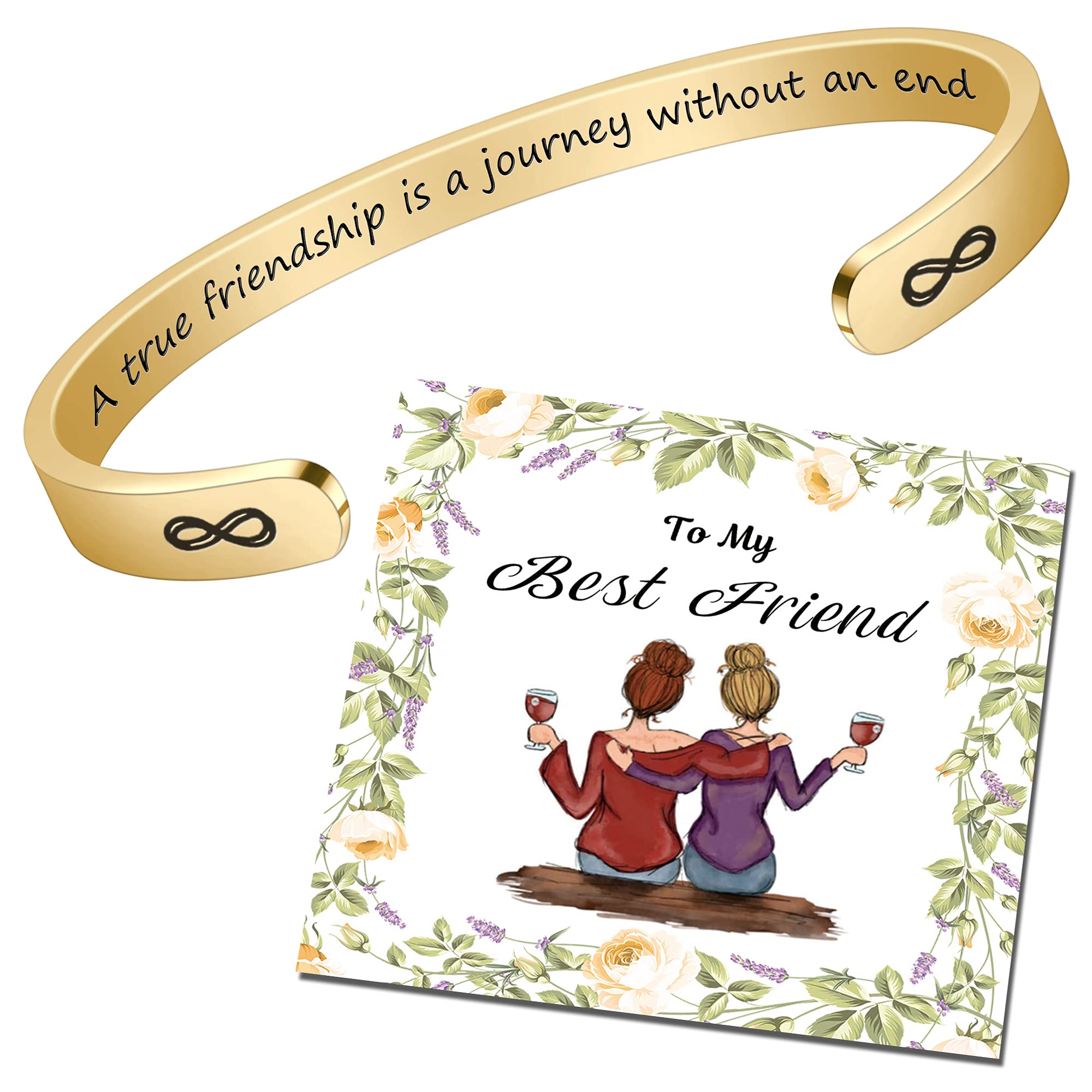 HiStock Inspirational Bracelets for Women - Personalized Engraved Mantra Cuff Bangle Jewelry, Thoughtful Gifts for Friends, Teen Girls, Sisters (Anniversary, Birthday) - Perfect for Daily Wear, Special Occasions & Meaningful Gift-Giving