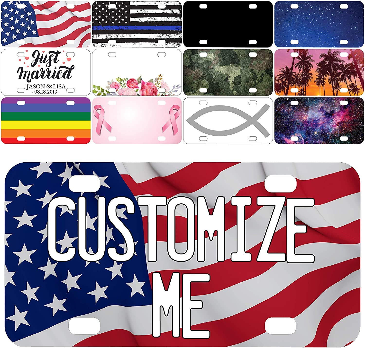 Custom Burgundy Front License Plate - Personalized Text & Logo Car Tag | Novelty Front Plate for Cars, Trucks & SUVs | Perfect for Gifts, Car Shows & Customization Enthusiasts
