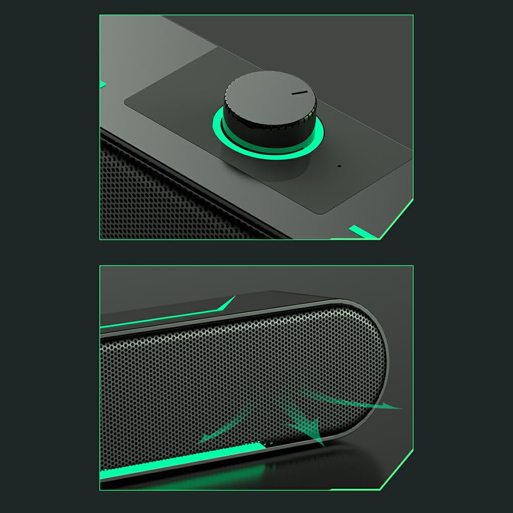 Siduytin Bluetooth Speaker with RGB LED Lights - Portable Wireless Speaker with High-Fidelity Sound for Laptop, PC, Gaming, and Outdoor Use | Perfect for Parties, Travel & Home Entertainment