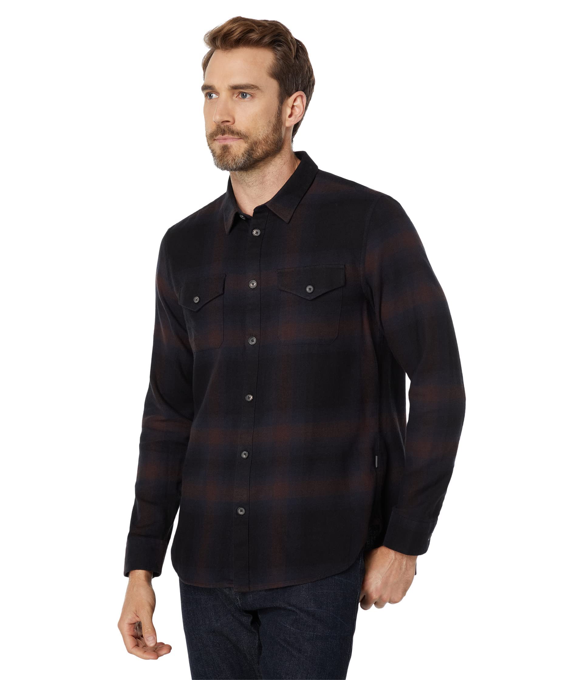 John Varvatos Men's Dale Regular Fit Long Sleeve Western Sport Shirt with Button Closure - Casual & Smart Office Wear for Men