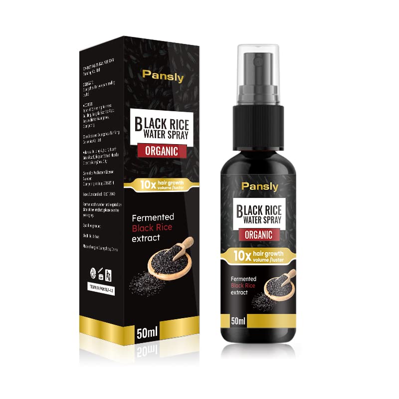 PANSLY Black Rice Water Spray for Hair Growth - Organic Anti Hair Loss Essence with Fermented Black Rice Extract | Promotes Fast Hair Growth & Thicker Hair | Perfect for Daily Hair Care & Scalp Nourishment