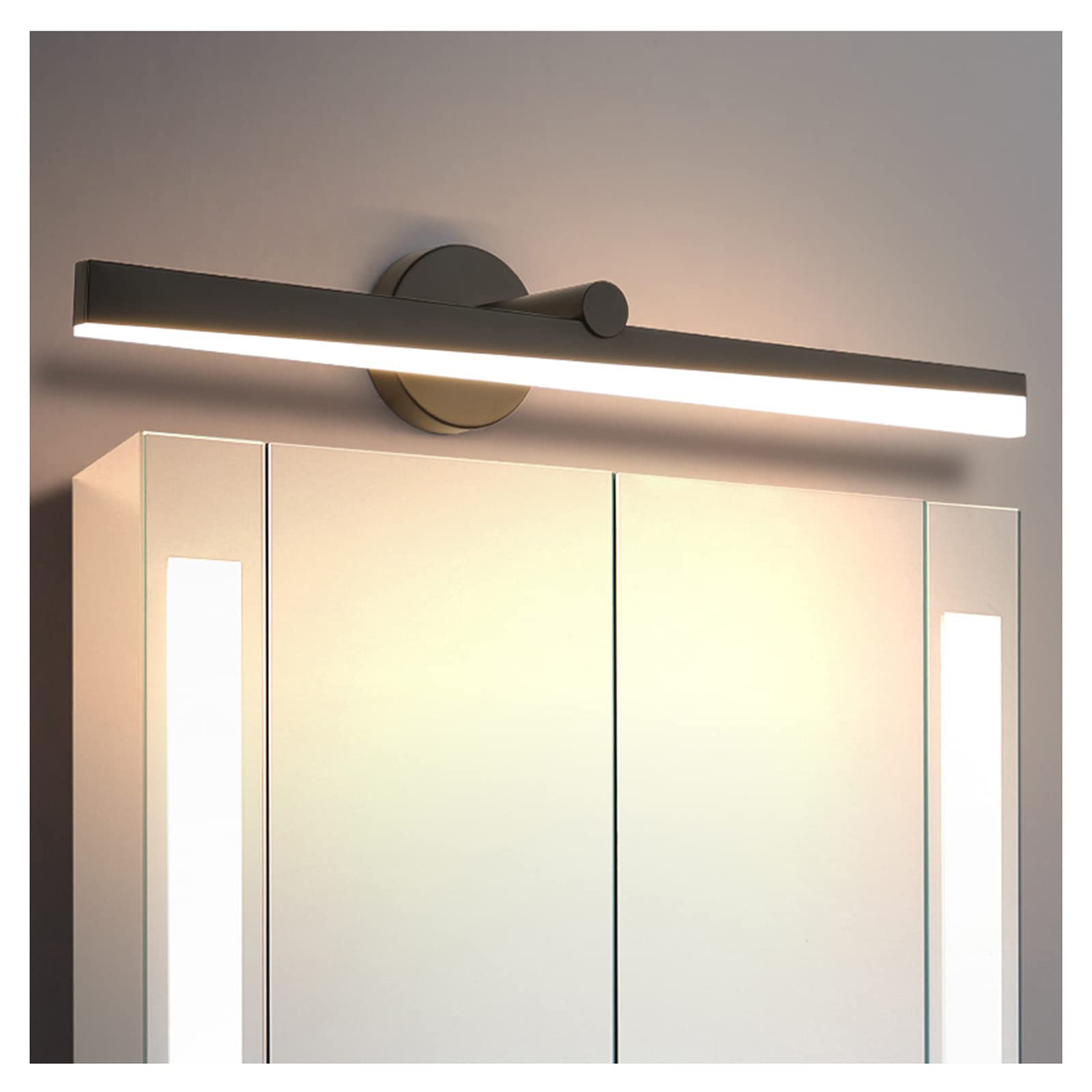 Waterproof LED Bathroom Mirror Light - 49cm Anti-Fog Vanity Lamp with Warm Light for Modern Minimalist Bathroom, Makeup & Home Lighting - Wall Mounted Black Finish (Perfect for Shaving, Makeup Application and Spa-Like Bathroom Ambiance)