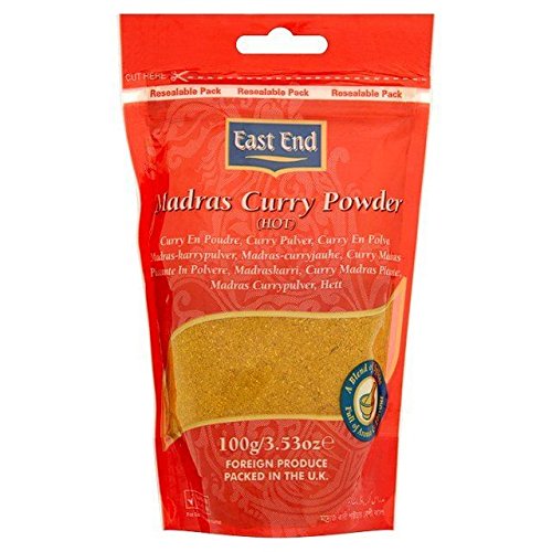 East End Madras Curry Powder Hot - 100g | Authentic Indian Spice Blend for Cooking, Marinating & Seasoning | Perfect for Curries, Soups, Grilled Meats & Vegan Dishes