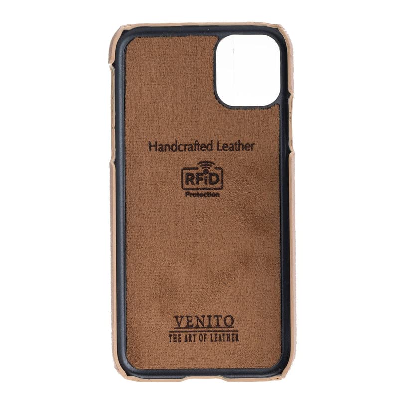 Venito Florence Genuine Leather Wallet Phone Case for iPhone 11 - RFID Blocking Protection - Detachable Card Holder - Slim & Secure Design (Nude Pink) | Perfect for Travel, Shopping & Everyday Use