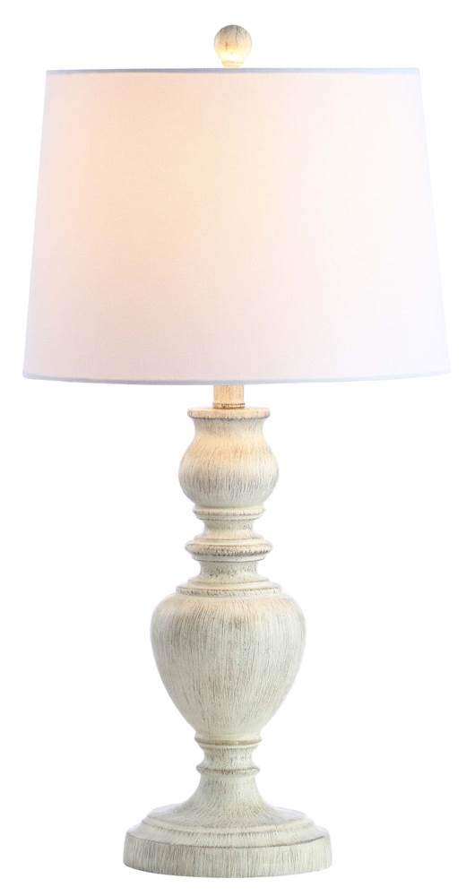 SAFAVIEH Zabi White 28-inch Modern Table Lamp Set of 2 with LED Bulbs - Perfect for Bedroom, Living Room, Home Office & Nightstand Lighting Decor