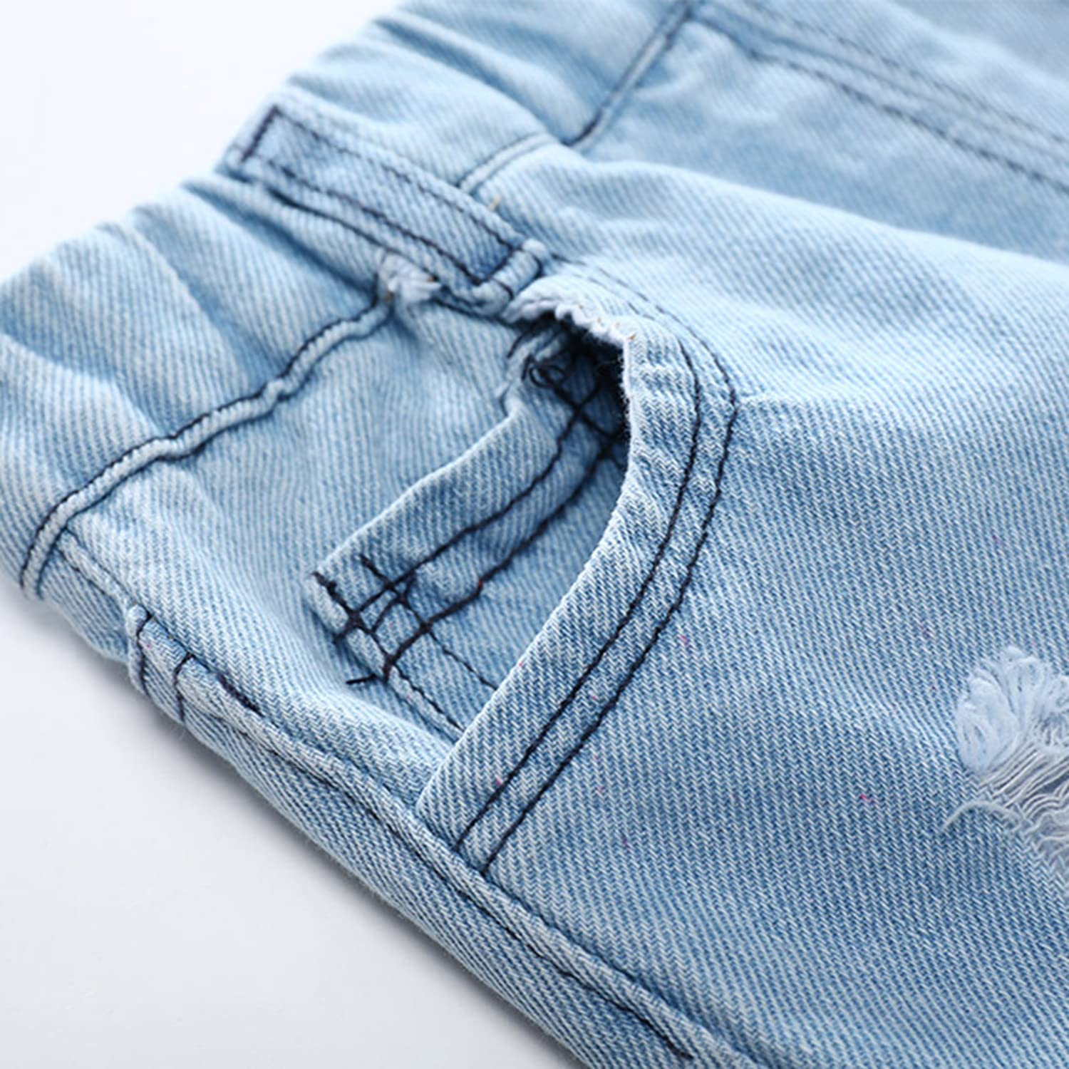 EISHOW Baby Boys' Fashion Jeans Shorts - Toddler Summer Casual Elastic Waist Ripped Denim Short Pants for Playground & Outdoor Activities