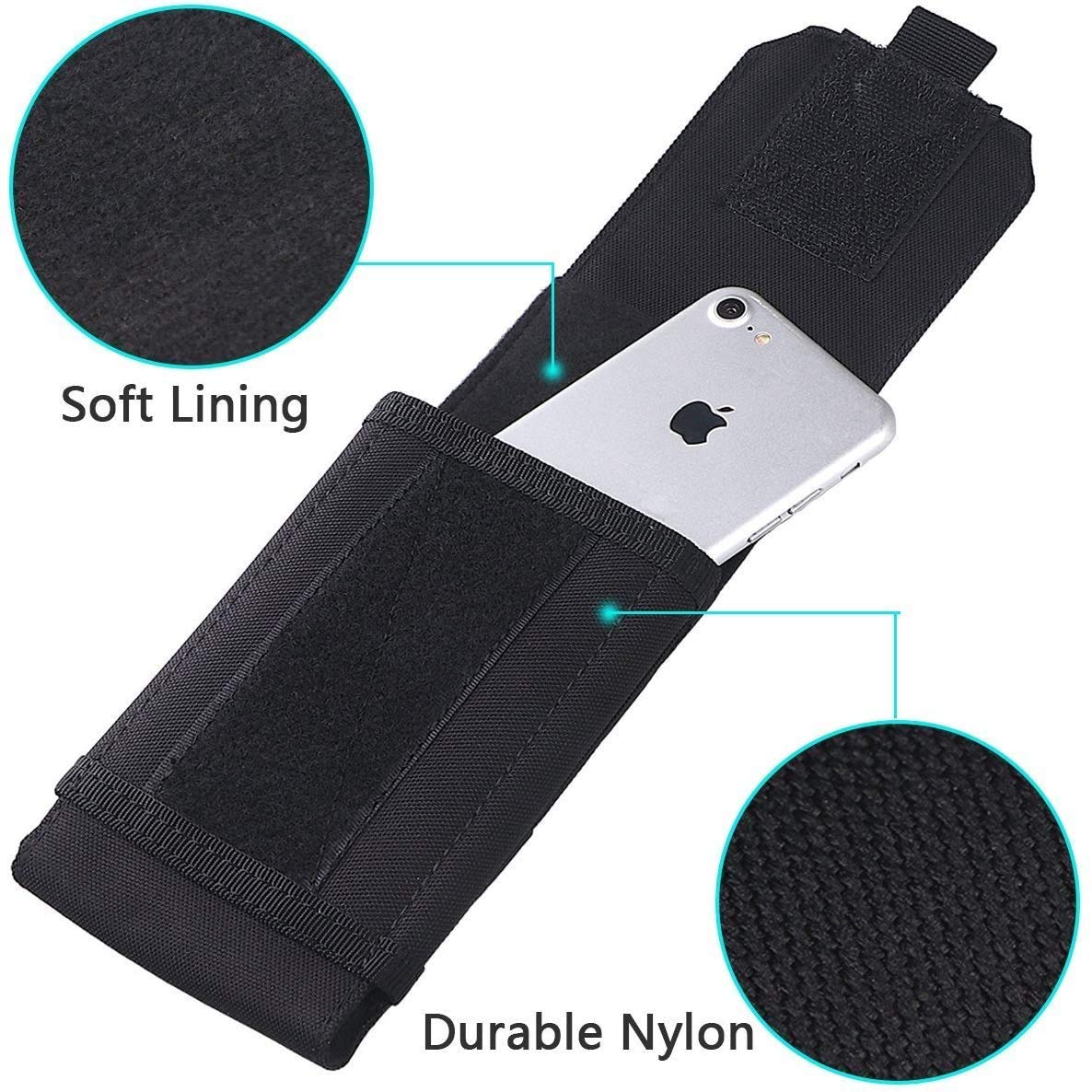 IronSeals Tactical Molle Phone Case - Heavy Duty Belt Holster Pouch with Flag Patch for iPhone 16/15/14/13/12 Pro Max & Galaxy S24 Ultra - Military-Grade Phone Holder for Outdoor, Hiking, Camping & Everyday Carry