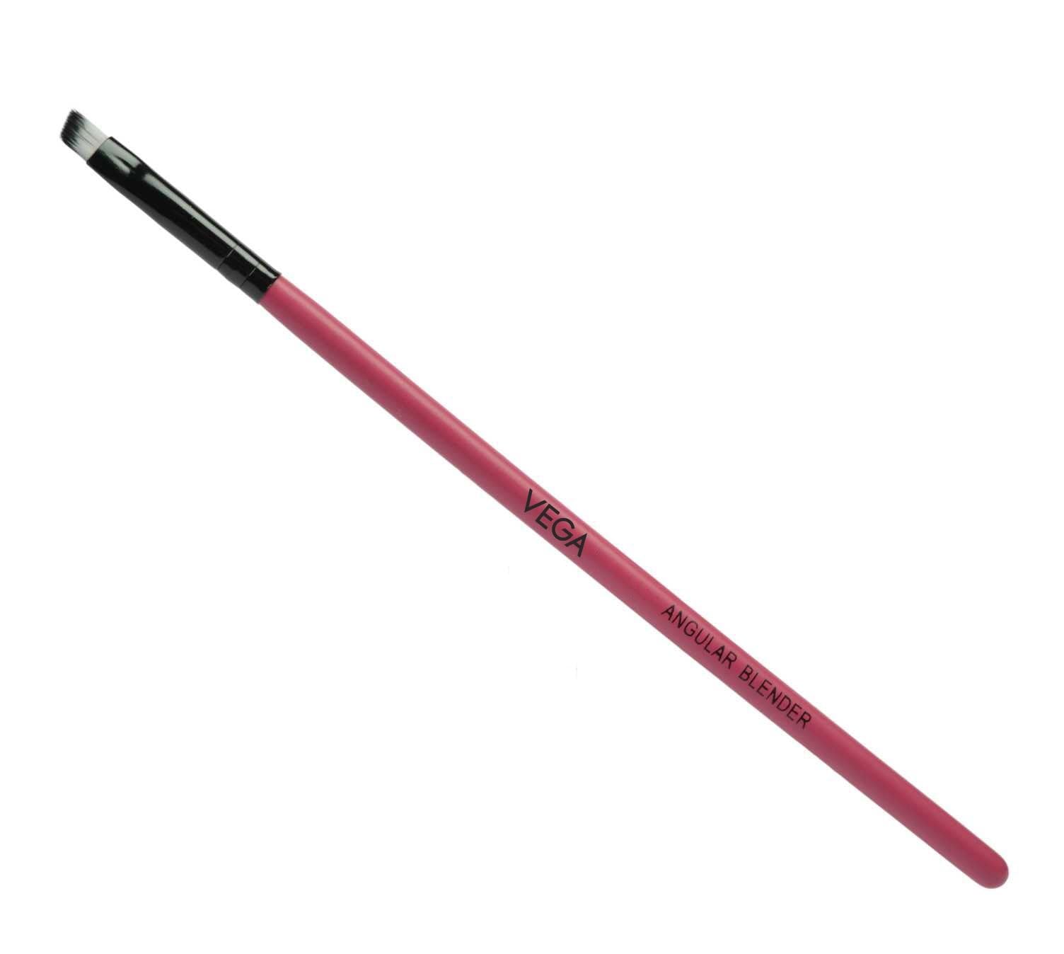 Vega Angular Blender Brush - Pink Makeup Brush for Eyeshadow & Blending (17g) | Perfect for Professional Makeup Artists & Beginners | Ideal for Everyday Makeup, Contouring & Smokey Eye Looks