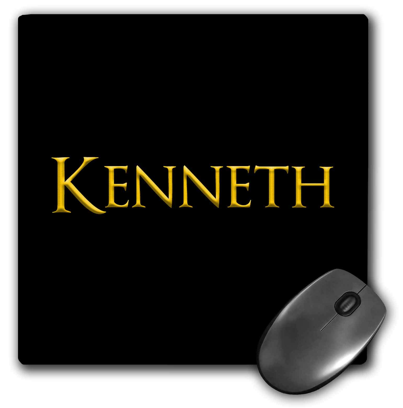 3D Rose Alexis Design - Kenneth Popular Male Name in USA - Yellow on Black Amulet Mouse Pad for Gaming & Office Use (mp_322047_1) - Perfect Desk Accessory for Computer Workstations