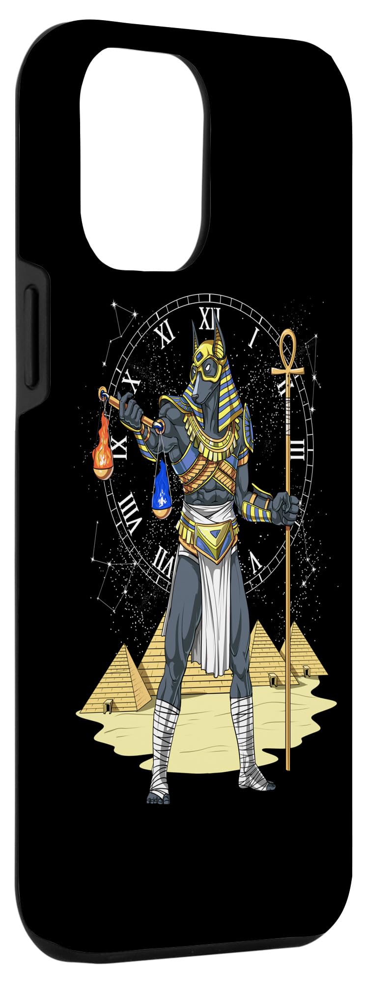 iPhone 12 Pro Max Case - Anubis Egyptian God of Death Design | Ancient Mythology & Pyramid Art | Protective Phone Cover for Travel, History Enthusiasts & Unique Style