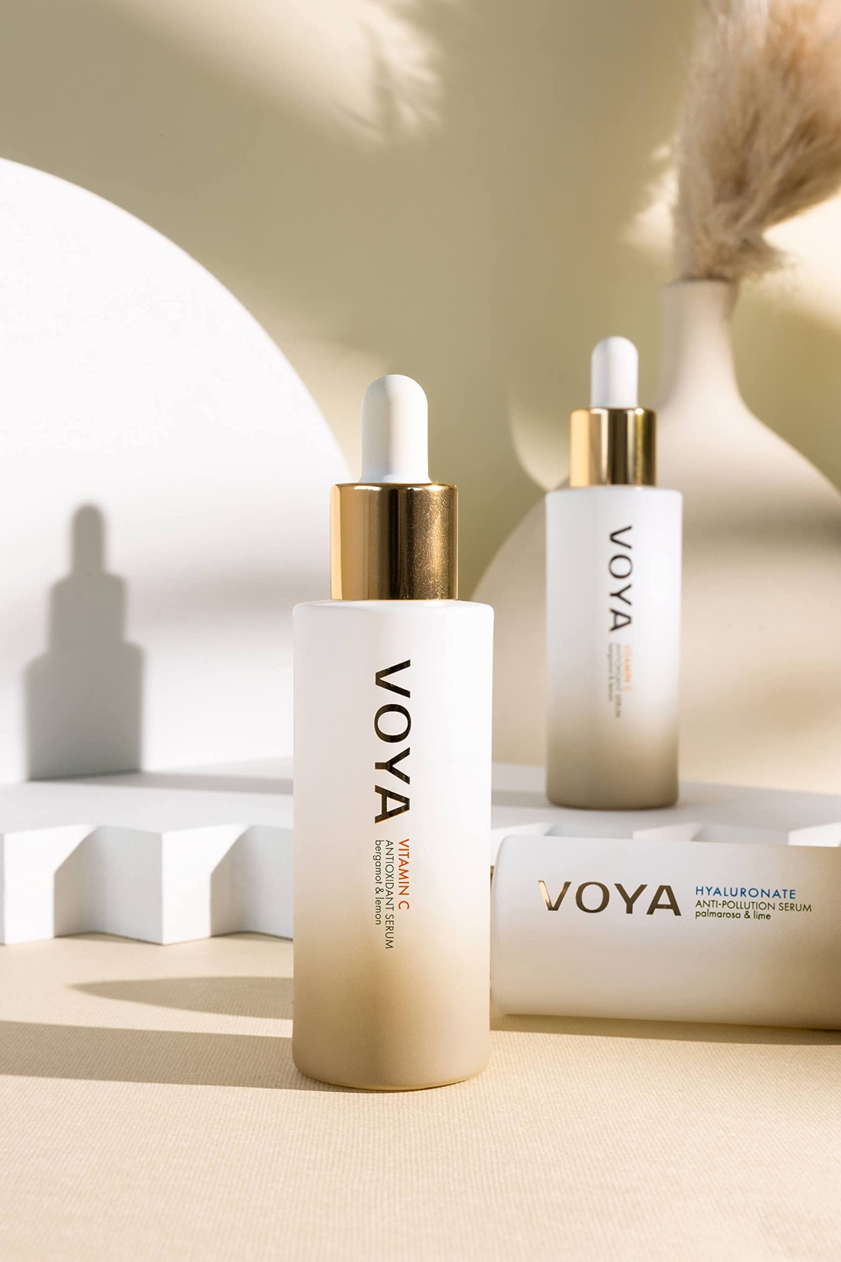 VOYA Vitamin C Antioxidant Serum 30ml - Certified Organic Face Serum for Brightening, Anti-Aging & Dark Spot Reduction - Perfect for Daily Skincare Routine & Nighttime Use