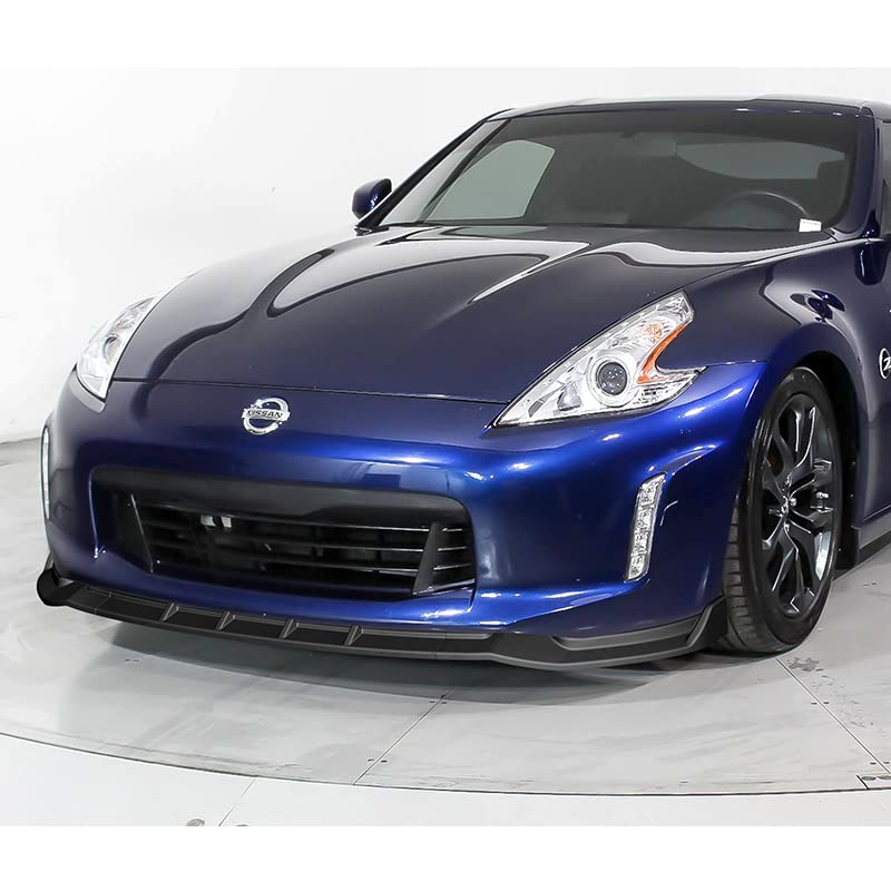 3PCS Front Bumper Lip Kit for 2013-2020 Nissan 370Z - GT-Style Splitter, Spoiler & Air Dam Chin Diffuser - Unpainted Matte Black - Enhances Aerodynamics & Protects Bumper (Perfect for Street Racing & Car Shows)