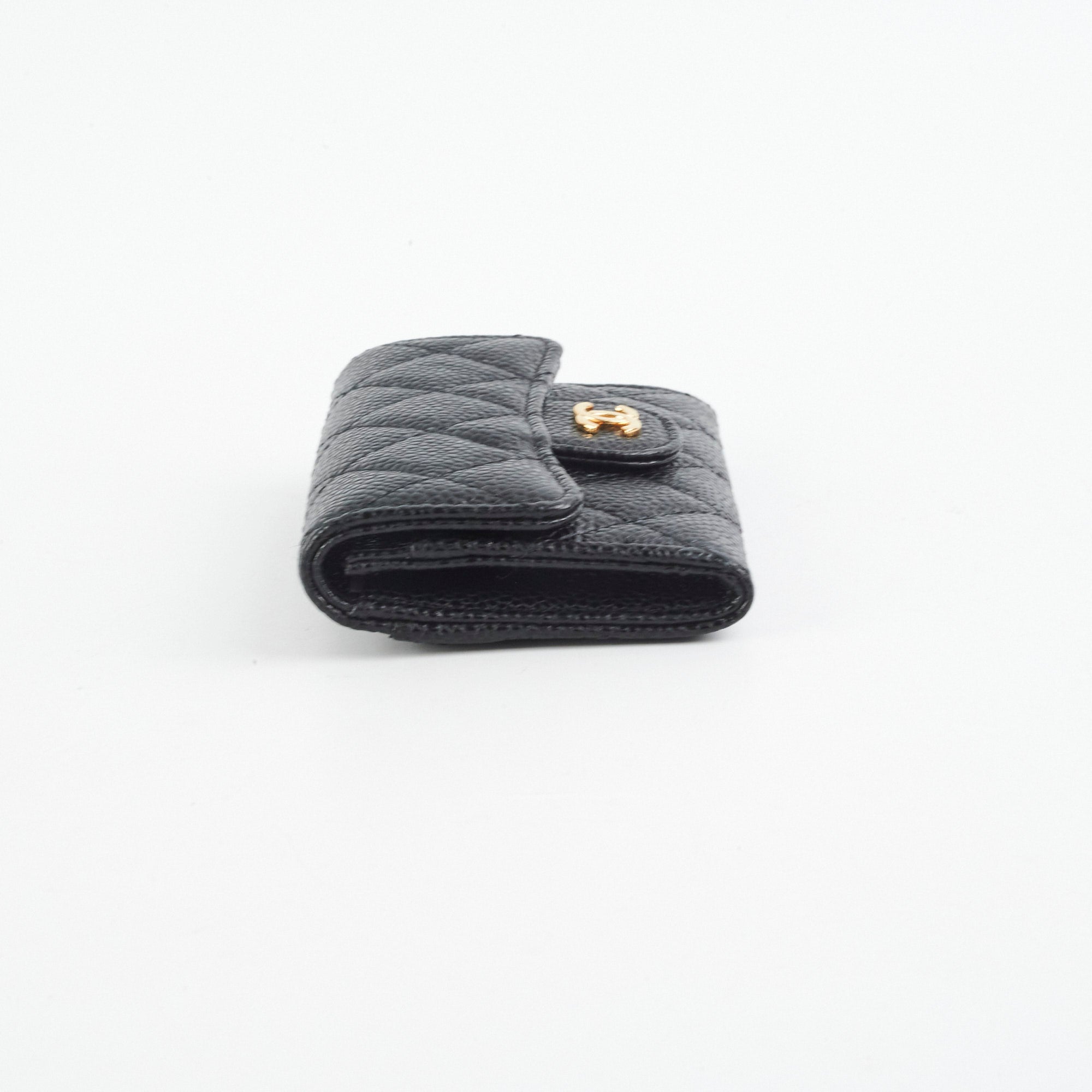 Chanel Quilted Caviar Leather Card Holder Wallet Black - Perfect for Everyday Use & Luxury Gift Giving