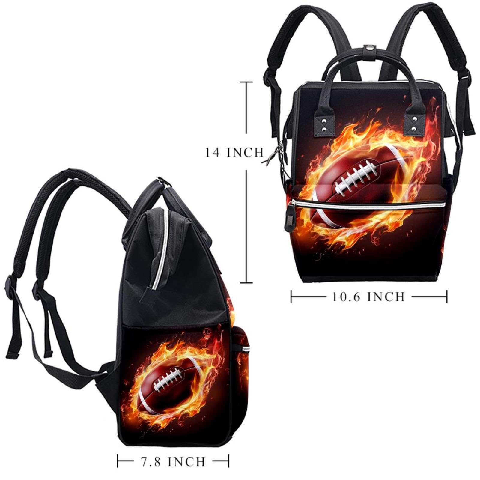 Stylish Travel Backpack for Women & Men - Durable American Football & Fire Resistant Backpack - Perfect for Hiking, Camping, Work & Daily Commute