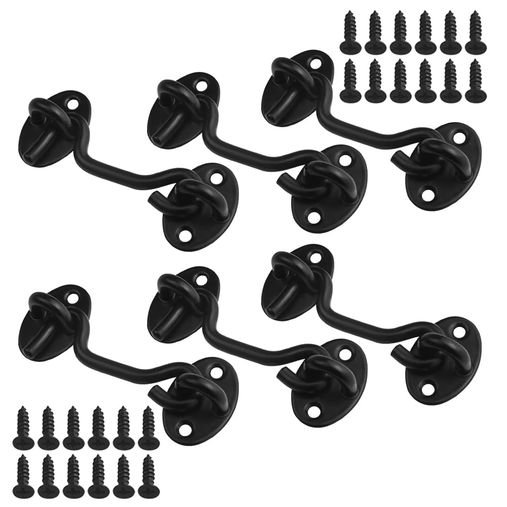 6 Pack Stainless Steel Barn Door Hook and Eye Latch Lock - 3 Inch Privacy Hooks for Sliding Doors, Cabin Gates & Windows | Durable Rustproof Hardware for Bedroom, Bathroom & Closet Doors (WMYCONGCONG)