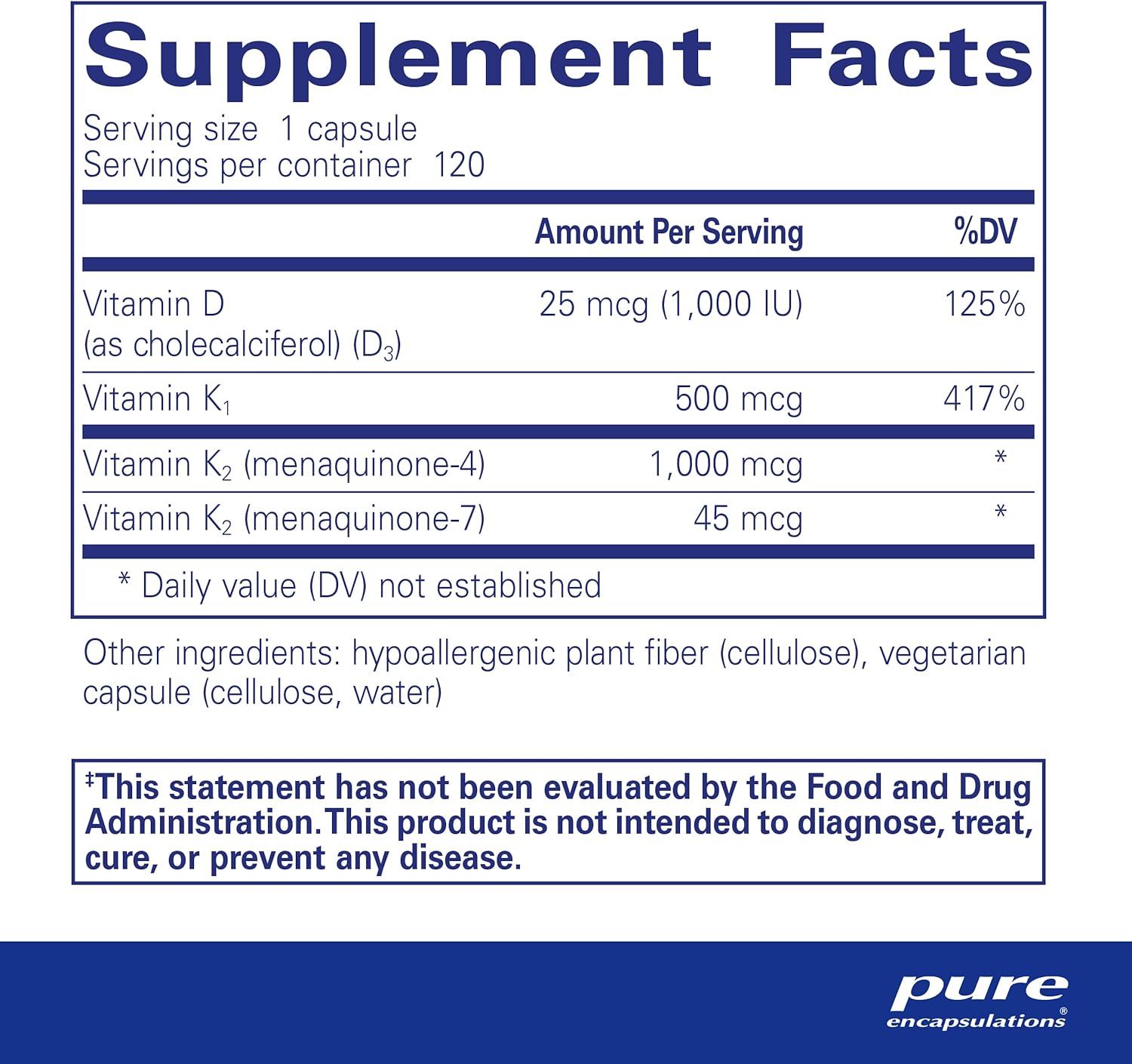 Pure Encapsulations Synergy K - High Potency Vitamin K Supplement for Bone & Heart Health | Supports Calcium Absorption & Blood Clotting - Ideal for Adults & Seniors