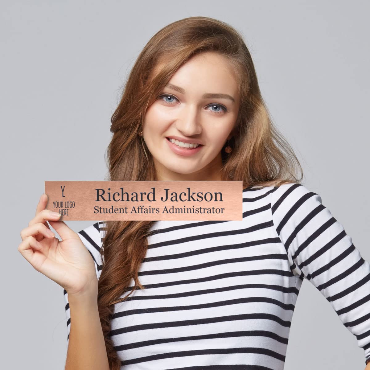 Premium Copper Office Plates (10 x 2 Inch) - Elegant Desk Name Plates for Professional Workspaces, Reception Desks & Corporate Gifts