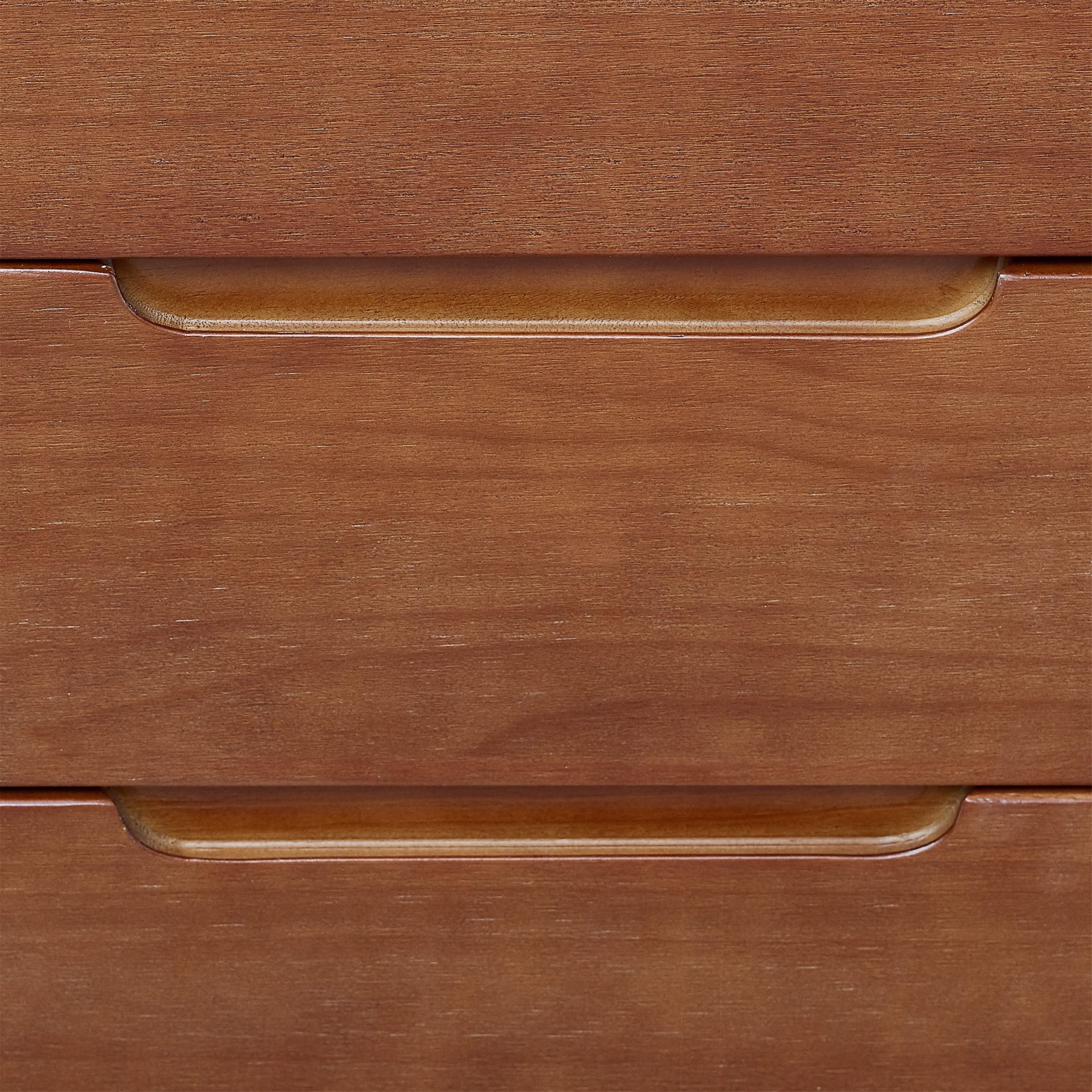 Mid Century Modern 5-Drawer Dresser for Bedroom - Solid Wood Storage Cabinet with 3-Tier Organizer - Walnut Finish for Closet, Living Room, Hallway & Nursery - Perfect for Clothes, Blankets & Home Organization