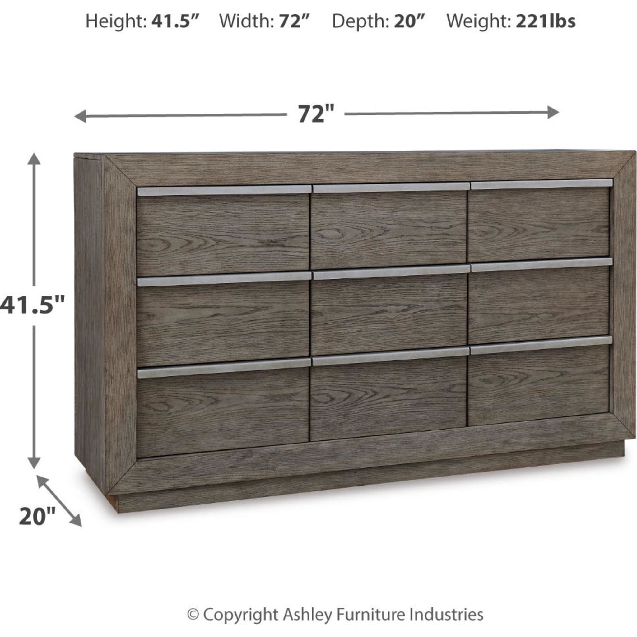 Anibecca 6-Drawer Dresser - Weathered Gray Finish, Solid Wood Bedroom Furniture for Storage & Organization | Perfect for Bedroom, Living Room, or Nursery Decor