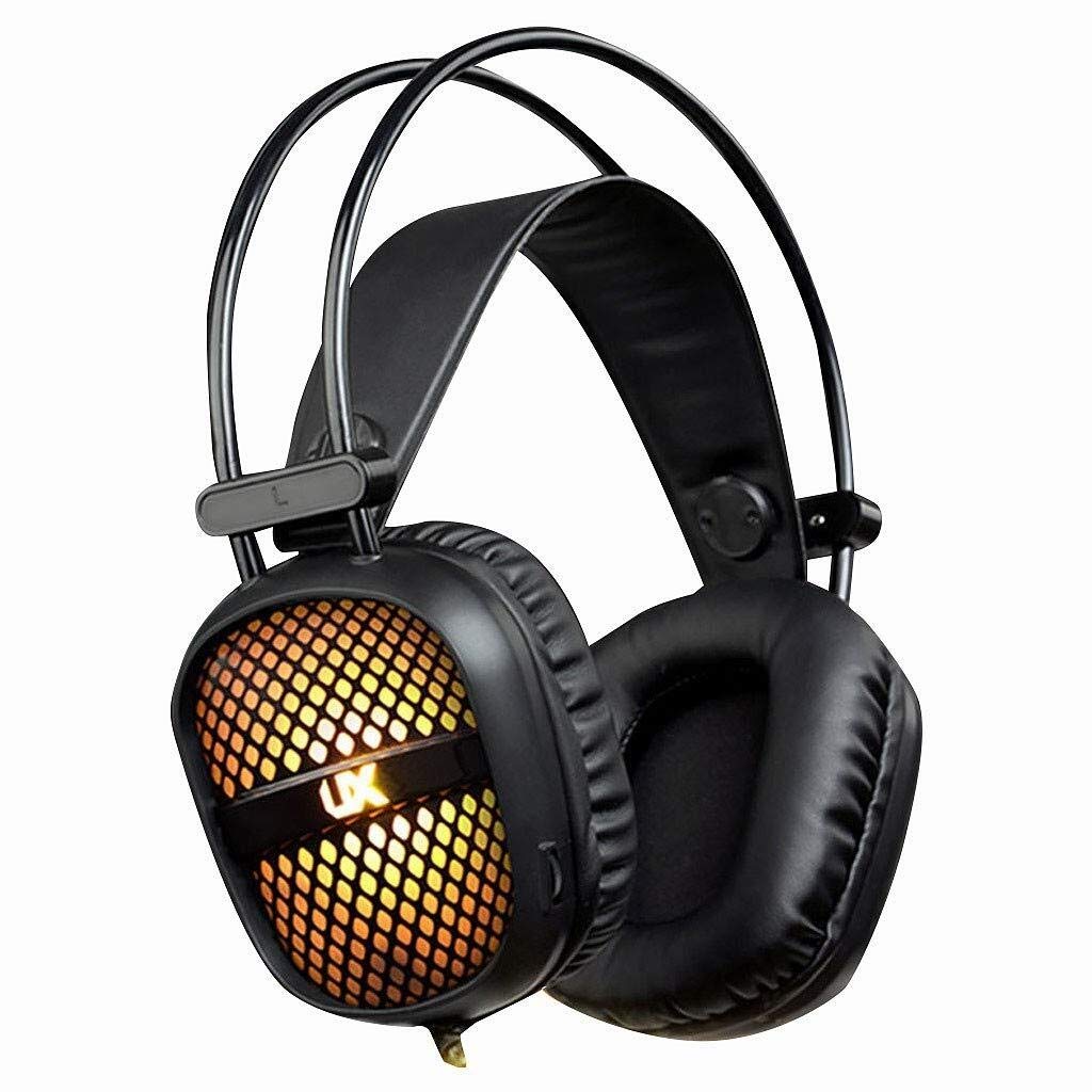 YANG1MN Gaming Headset with 3.5mm Subwoofer & USB - Over-Ear Noise Cancelling Headphones with Mic for PC, Computer, Esports, Internet Cafe - Perfect for Gaming, Streaming & Online Meetings (Black)