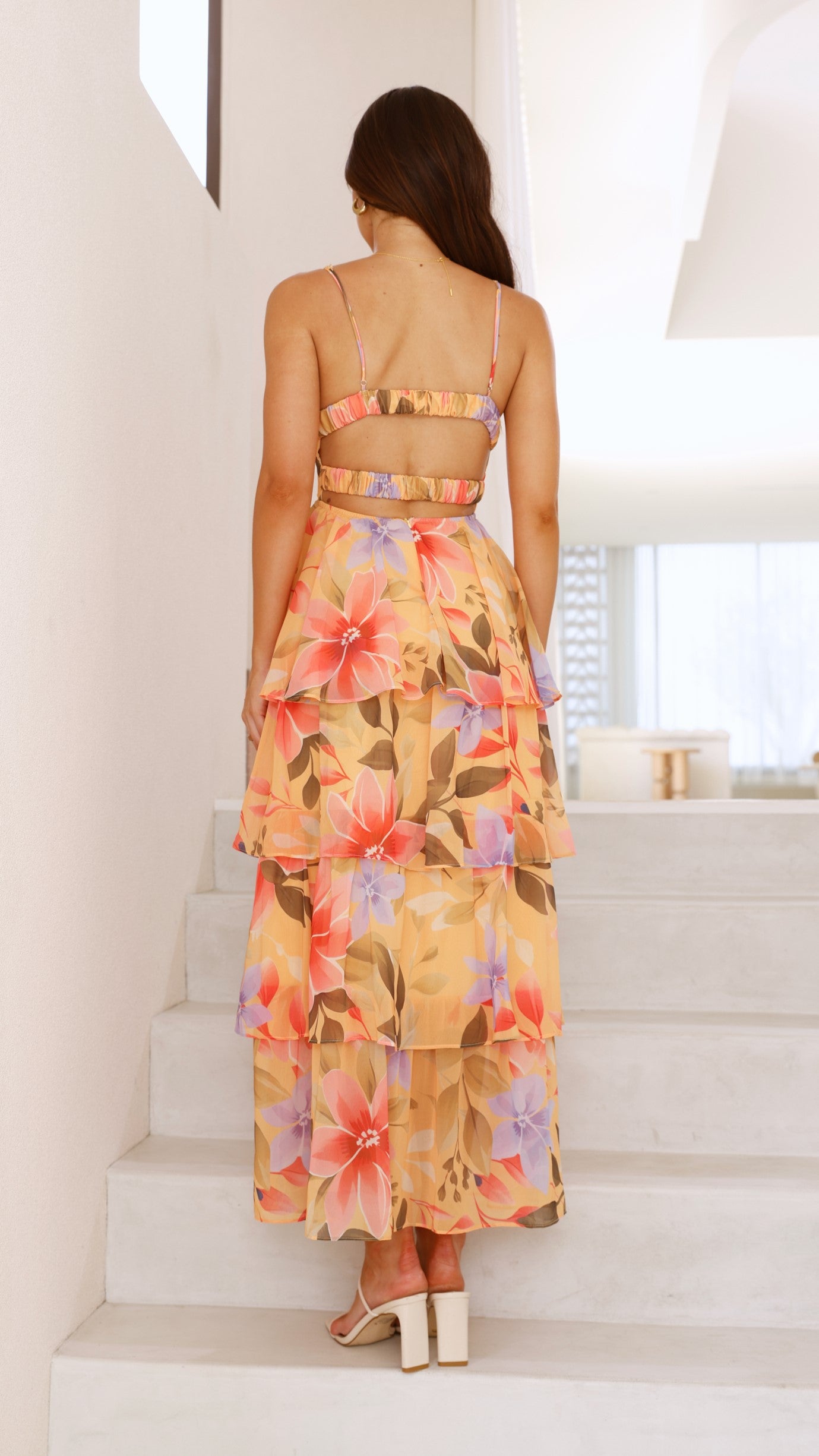 Kelli Maxi Dress - Yellow Floral Print Summer Dress for Women | Beach Wedding, Vacation & Casual Wear