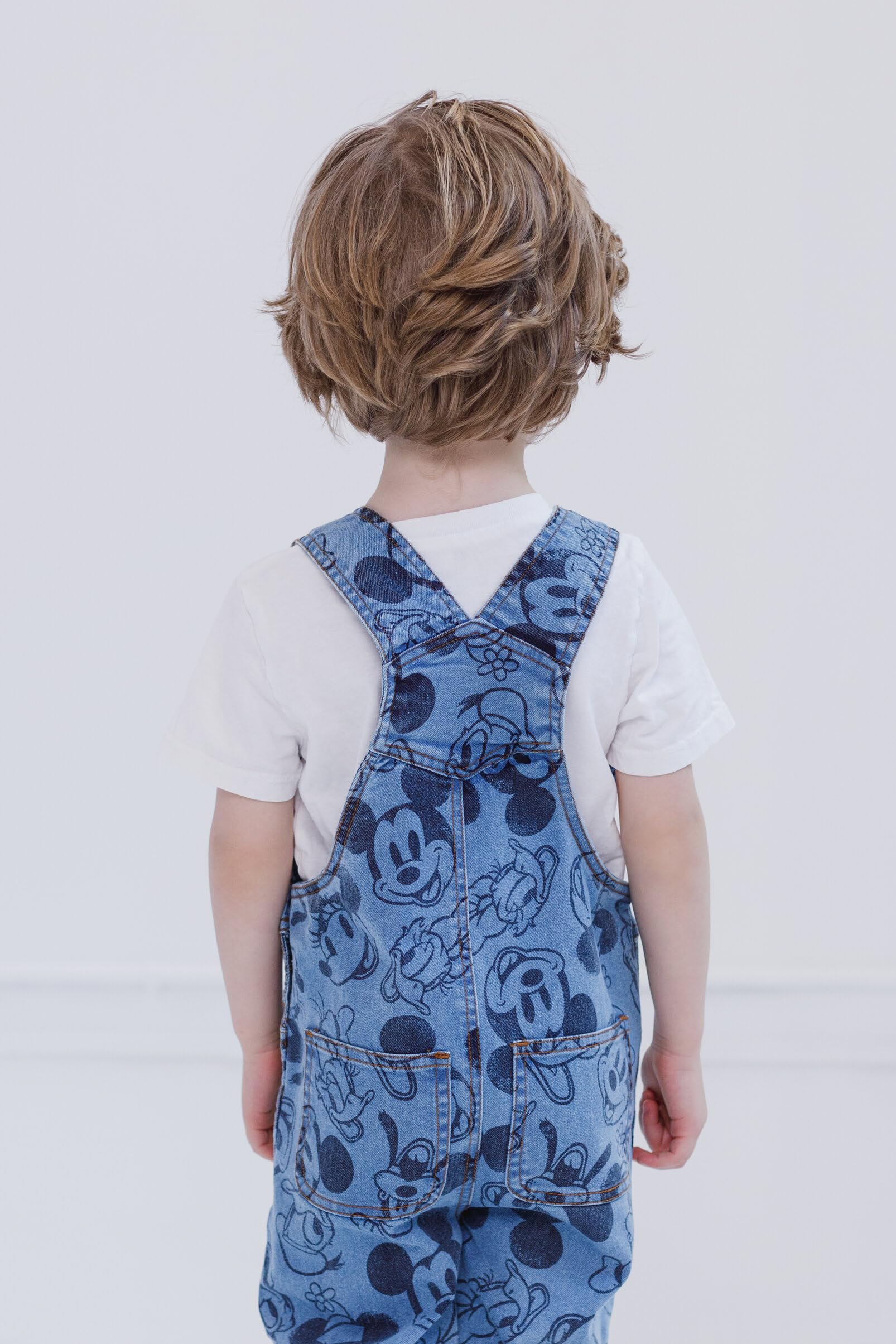 Disney Mickey Mouse & Friends Denim Bib Overalls for Kids - Baby to Big Kid (Infant, Toddler, Boys & Girls) - Perfect for Playdates, Theme Parks & Disney Costume Parties