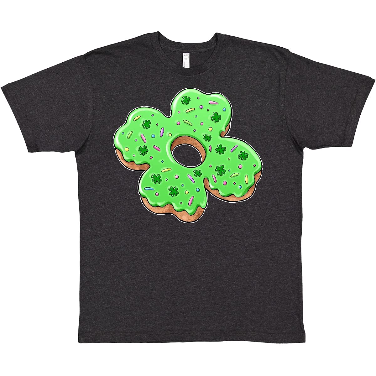 Inktastic St. Patrick's Day 4 Leaf Clover Donut with Sprinkles Graphic T-Shirt for Men & Women - Fun Irish Holiday Outfit for Parties & Festivals
