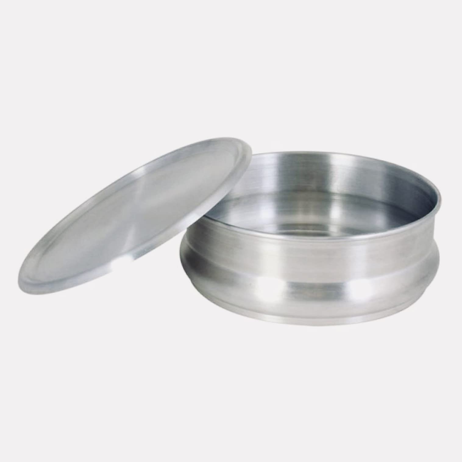 Tezzorio 96 oz Round Stacking Dough Pan with Lid - Commercial Grade Aluminum Baking Pan for Bread, Pizza & Pastry Dough - Perfect for Bakeries, Restaurants & Home Kitchens