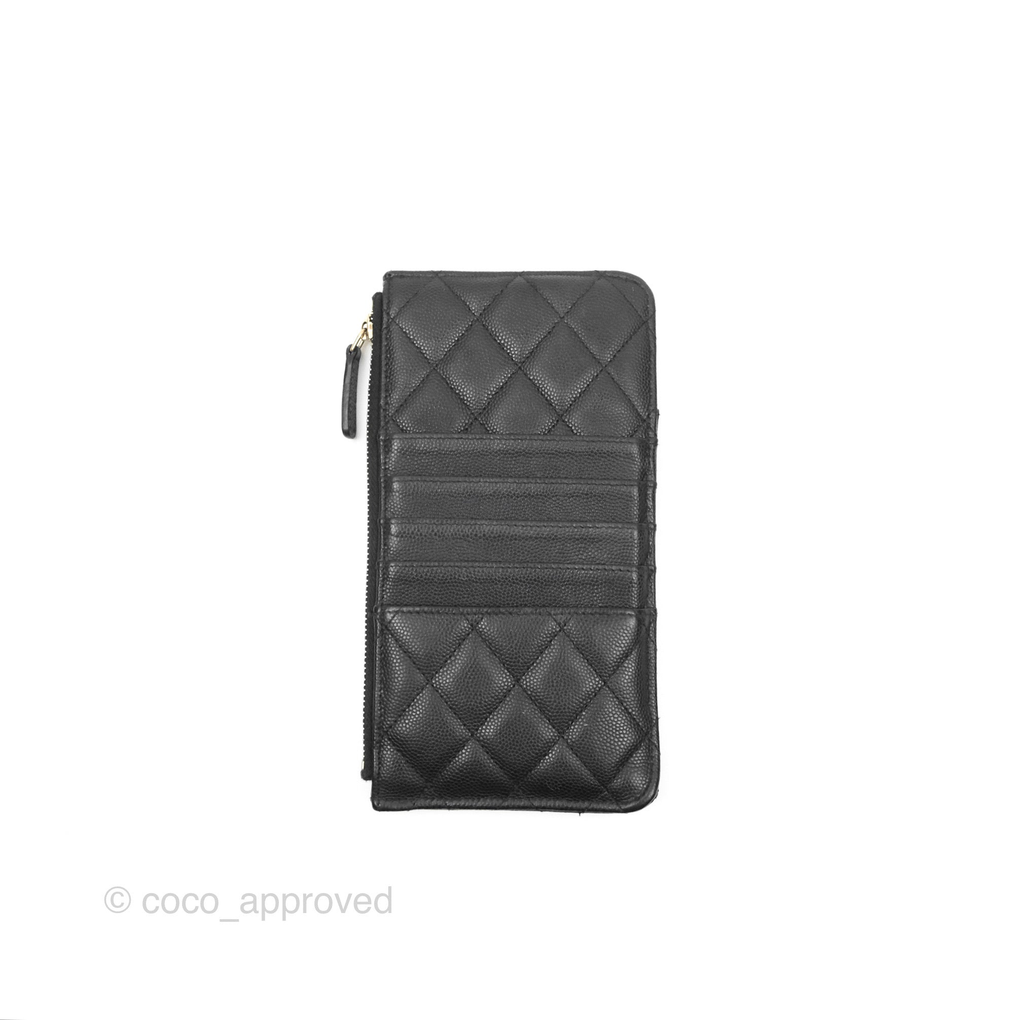 Chanel Classic Long Wallet Pouch Black Caviar Leather - Luxury Designer Wristlet Clutch for Women | Perfect for Evening Events, Parties & Daily Use