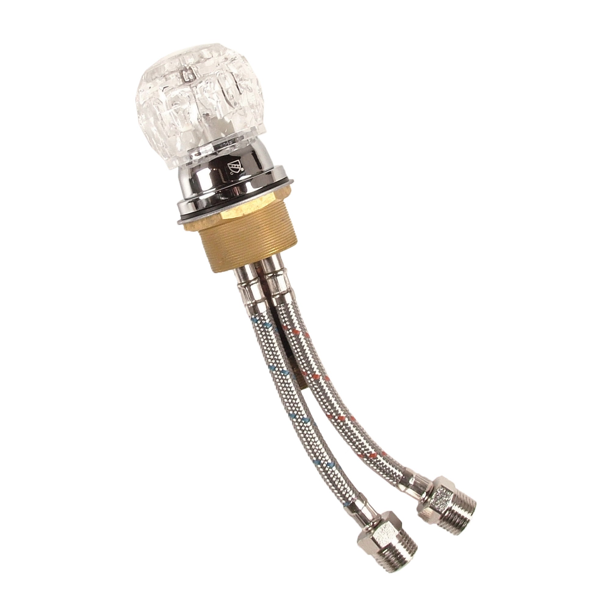 Stainless Steel Acrylic Knob Faucet - Modern Bathroom Sink Faucet with Easy Installation for Home, Kitchen, and RV Use