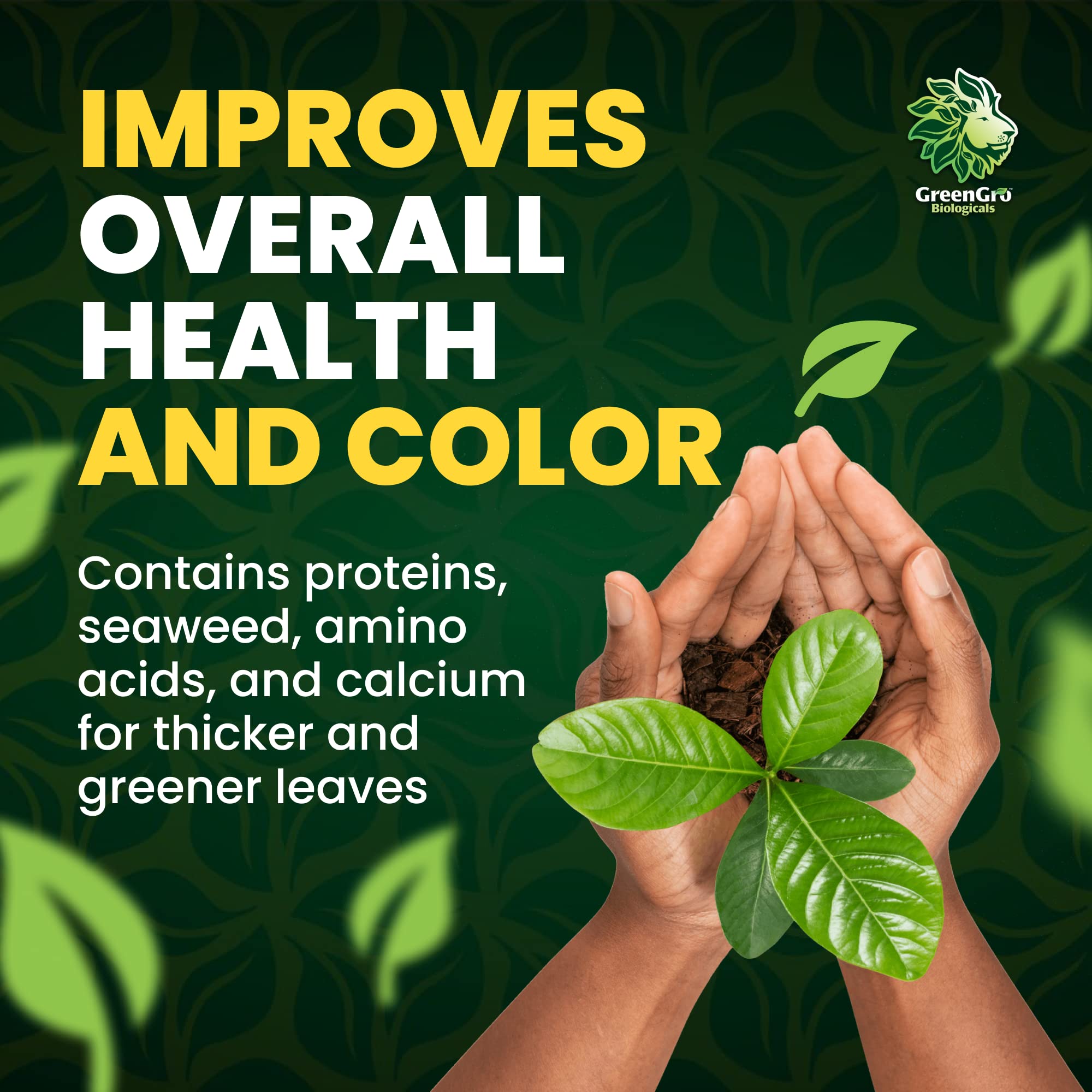 Organic GreenGro Green Aminos Rooting Stimulator - Amino Acid & Nutrient Blend for Potting Mix, Soil, Cuttings & Hydroponics | Plant Food for Indoor & Outdoor Gardens | Perfect for Seedlings, Transplants & Healthy Root Growth