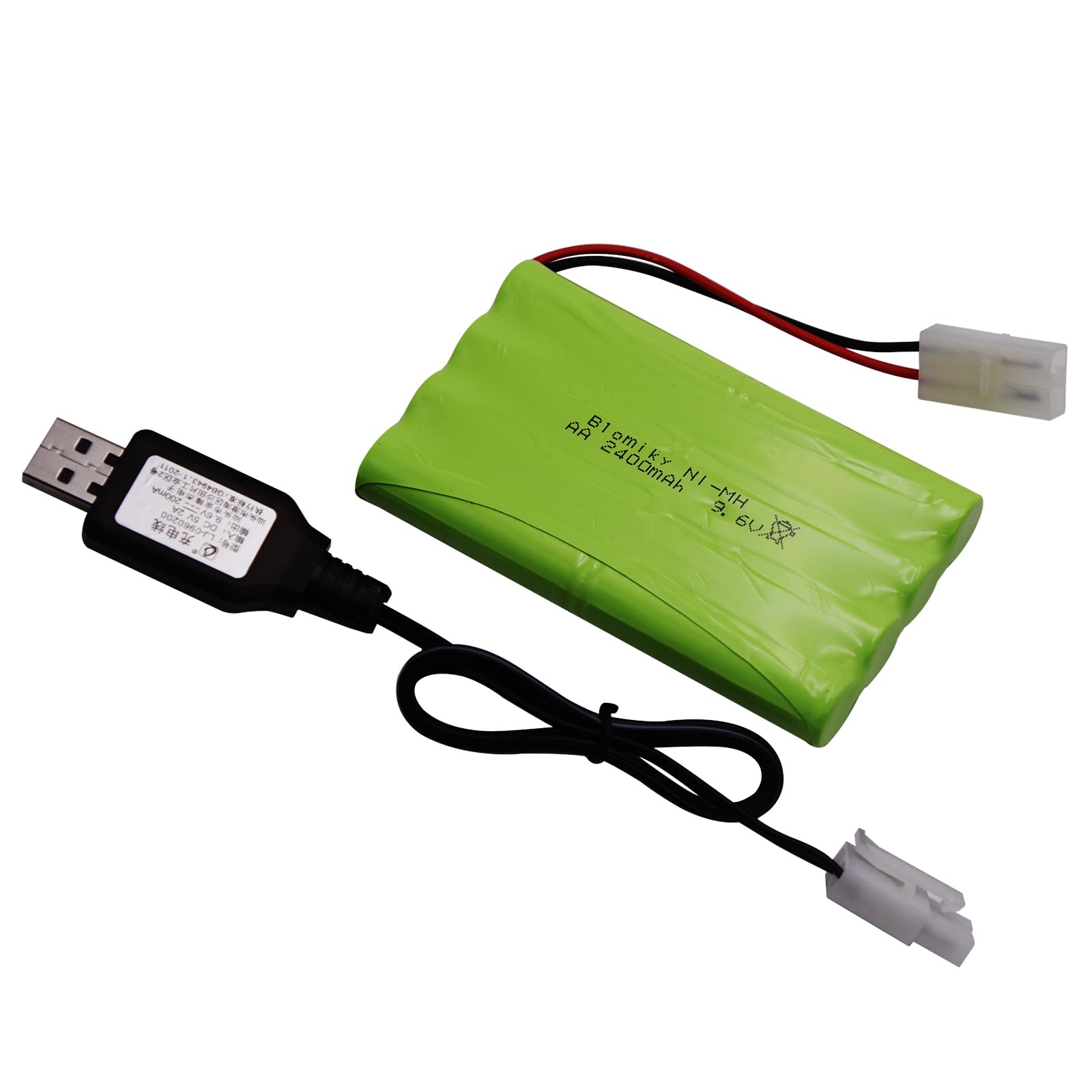 Blomiky 1 Pack 9.6V 2000mAh NiMH Rechargeable 8-Cell AA Battery Pack with Tamiya Connector for RC Cars, Trucks, Tanks & Vehicles - Perfect for Remote Control Hobbyists and DIY Enthusiasts