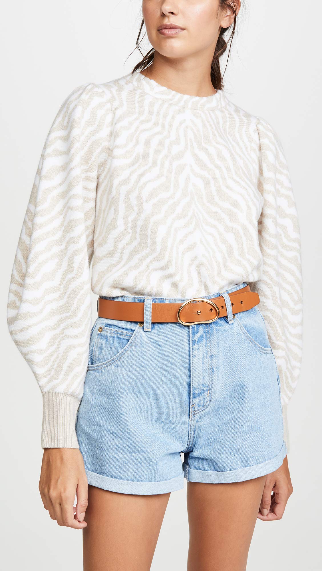 Women's Wide Georgia Belt in Tan - Adjustable Leather Waist Belt for Women | Perfect for Jeans, Dresses & Casual Outfits