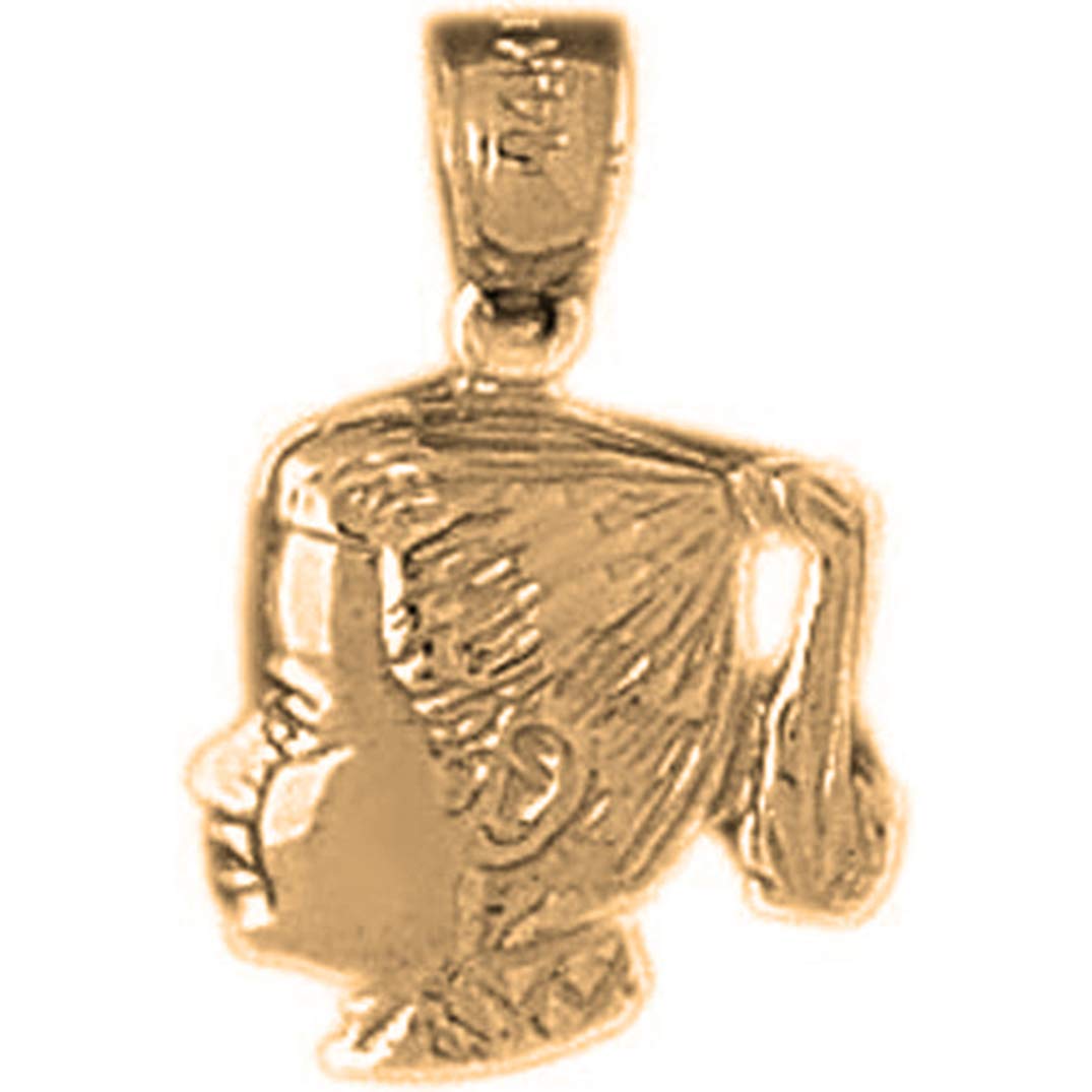 18K Yellow Gold Girl Pendant Necklace - Handmade in USA | Dainty Jewelry Gift for Women, Girls, Daughters | Perfect for Birthdays, Anniversaries & Special Occasions