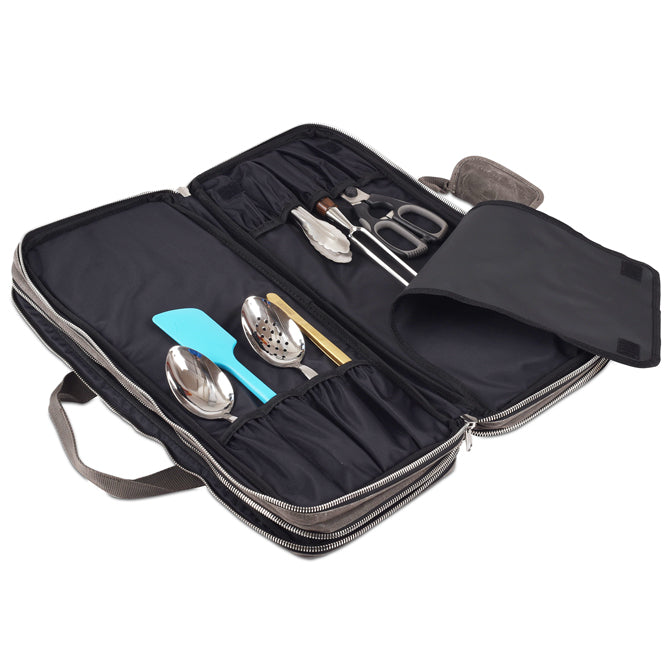Premium 3-Section Knife Bag for Chefs - Professional Knife Storage & Organizer for Kitchen, Travel, and Culinary School Use
