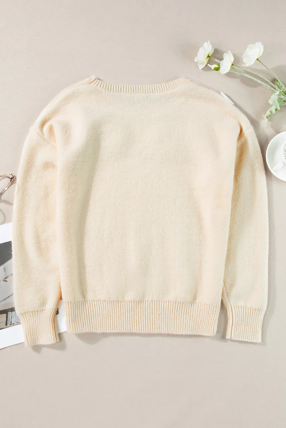 Plus Size Crochet Flower Long Sleeve Sweater for Women - Boho Chic Knit Pullover for Fall & Winter - Cozy Oversized Cardigan for Casual Outfits, Date Nights and Office Wear