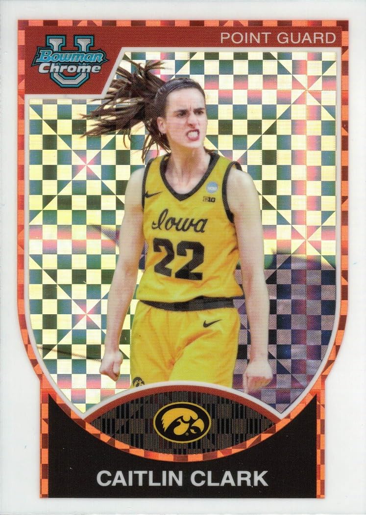 2023-24 Bowman University Chrome Caitlin Clark Basketball Card #07B-22 X-Fractor - Iowa Hawkeyes Collectible - Perfect for Sports Memorabilia Collections & NCAA Fan Gifts