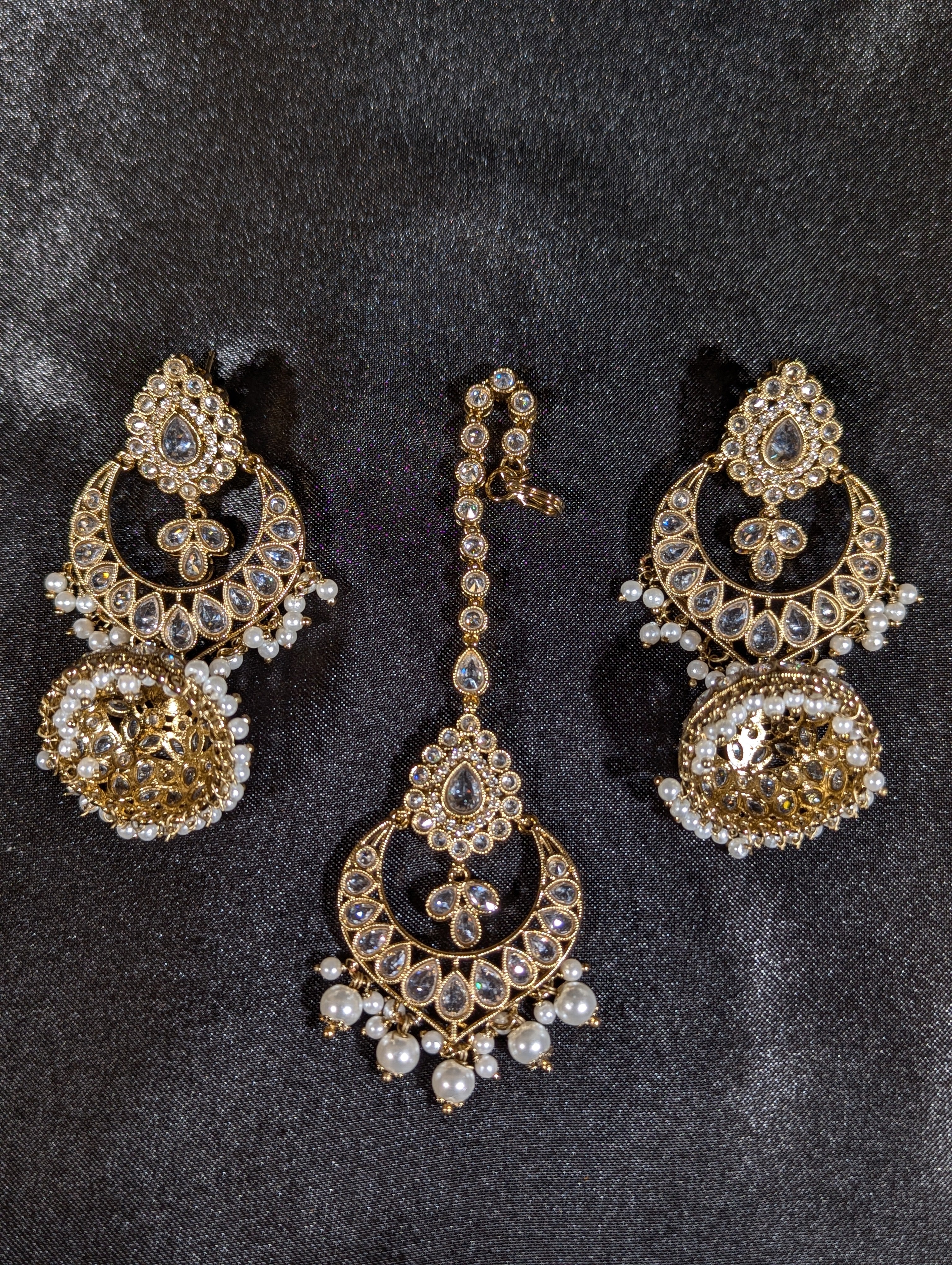 Aadhya Polki Semi Bridal Jewelry Set - Elegant Necklace & Earrings for Weddings, Parties & Special Occasions