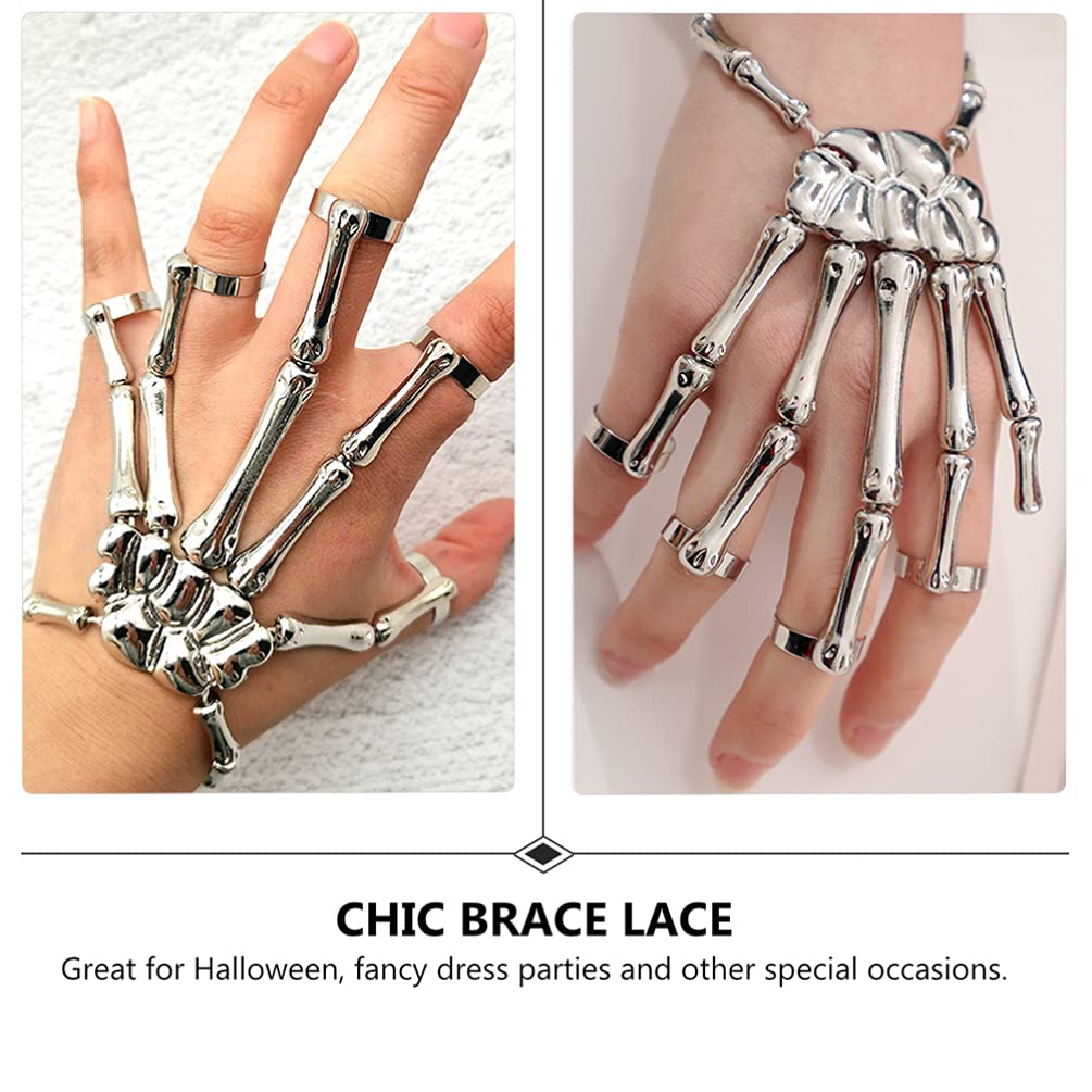 Gothic Skull Bracelet for Men & Women - Alloy Skeleton Bangle for Cosplay & Halloween