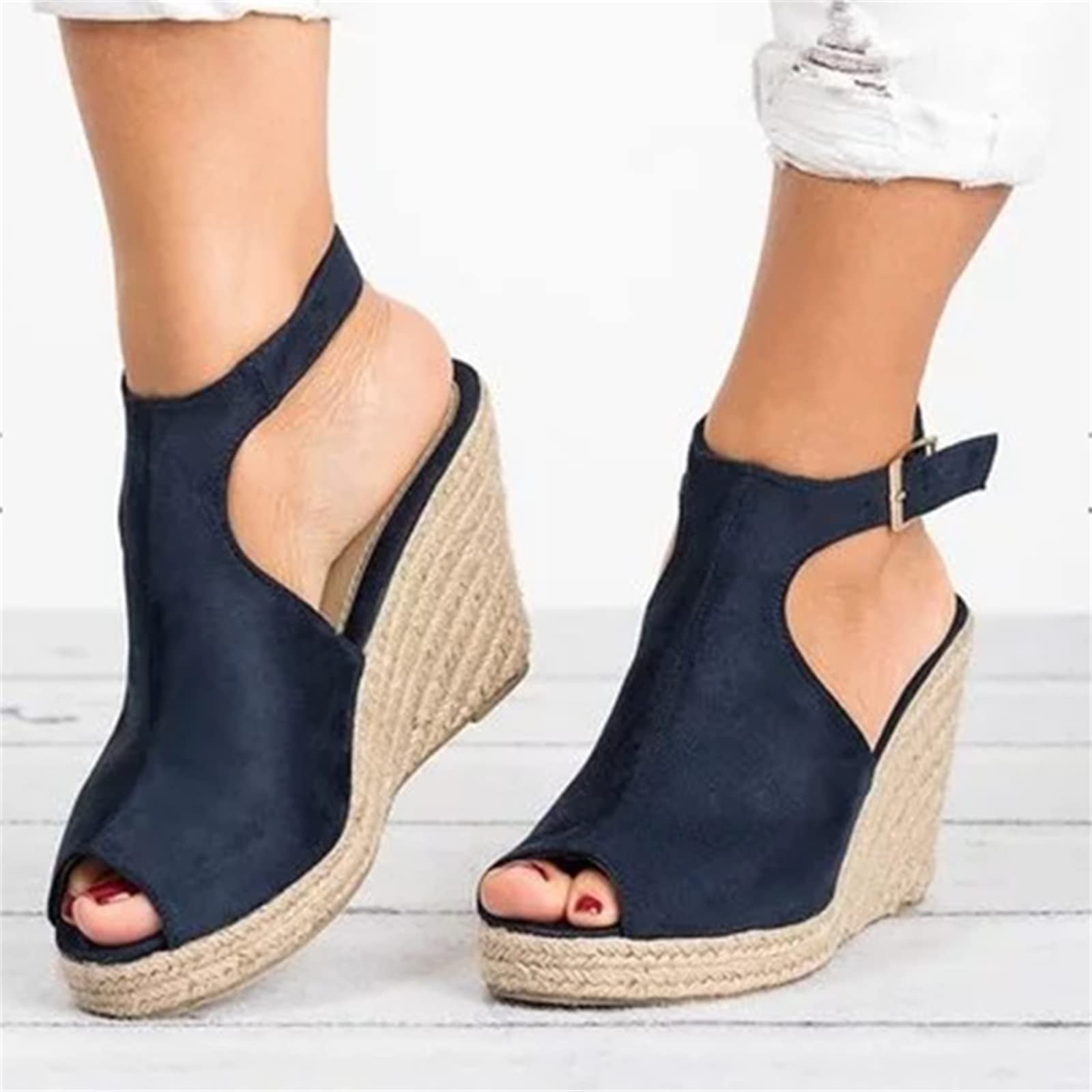 Women's Casual & Dressy Wedge Sandals with Ankle Strap - Open Toe Strappy Platform Sandals for Summer Beach, Vacation & Outdoor Activities