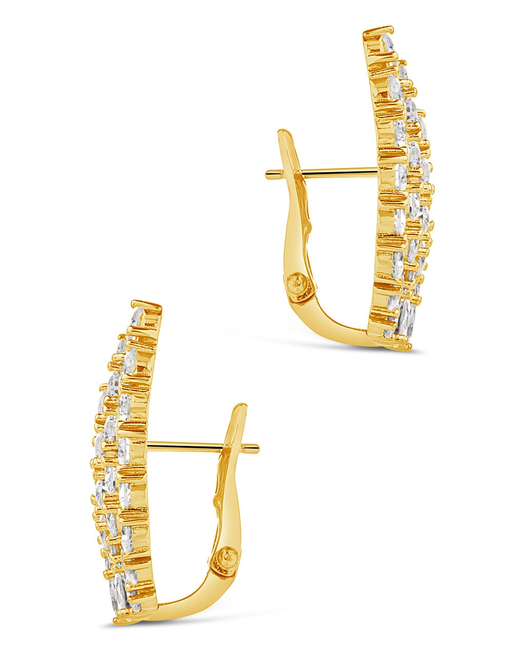 Miranda CZ Fan Stud Earrings for Women - Sparkling Cubic Zirconia Fashion Jewelry - Perfect for Parties, Weddings & Everyday Wear