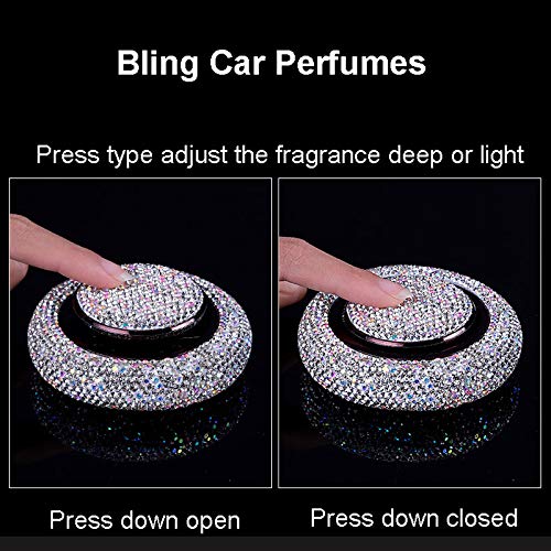 Crystal Diamond Car Air Freshener - Flying Saucer Design Car Perfume Accessories for Women | Luxury Car Decor & Interior Scent for Sedan, SUV, Office & Gift Giving