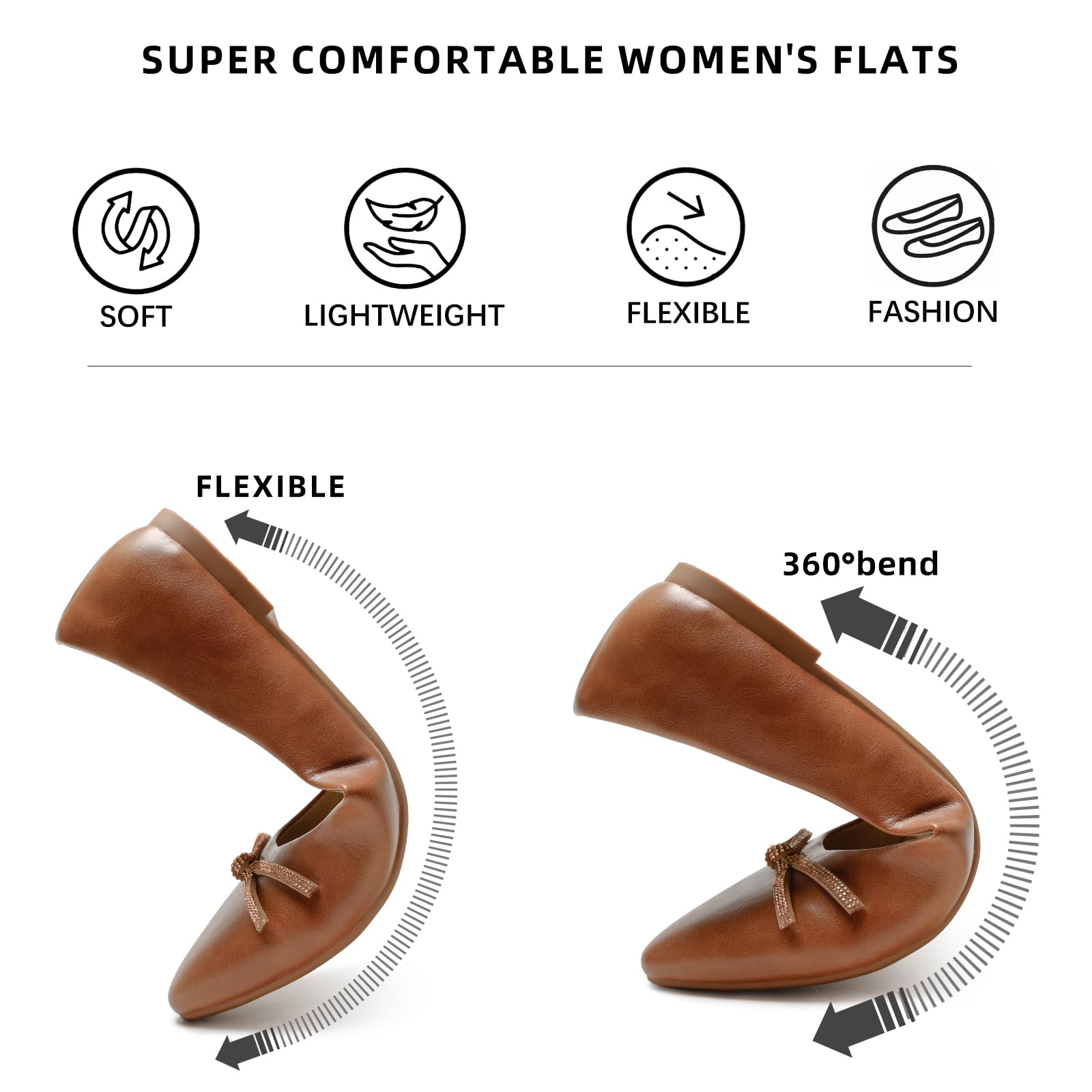 Women's Comfortable Flat Shoes - Classic Pointed Toe Slip On Dress Shoes for Office & Casual Wear | Perfect for Work, Commuting & Everyday Outfits
