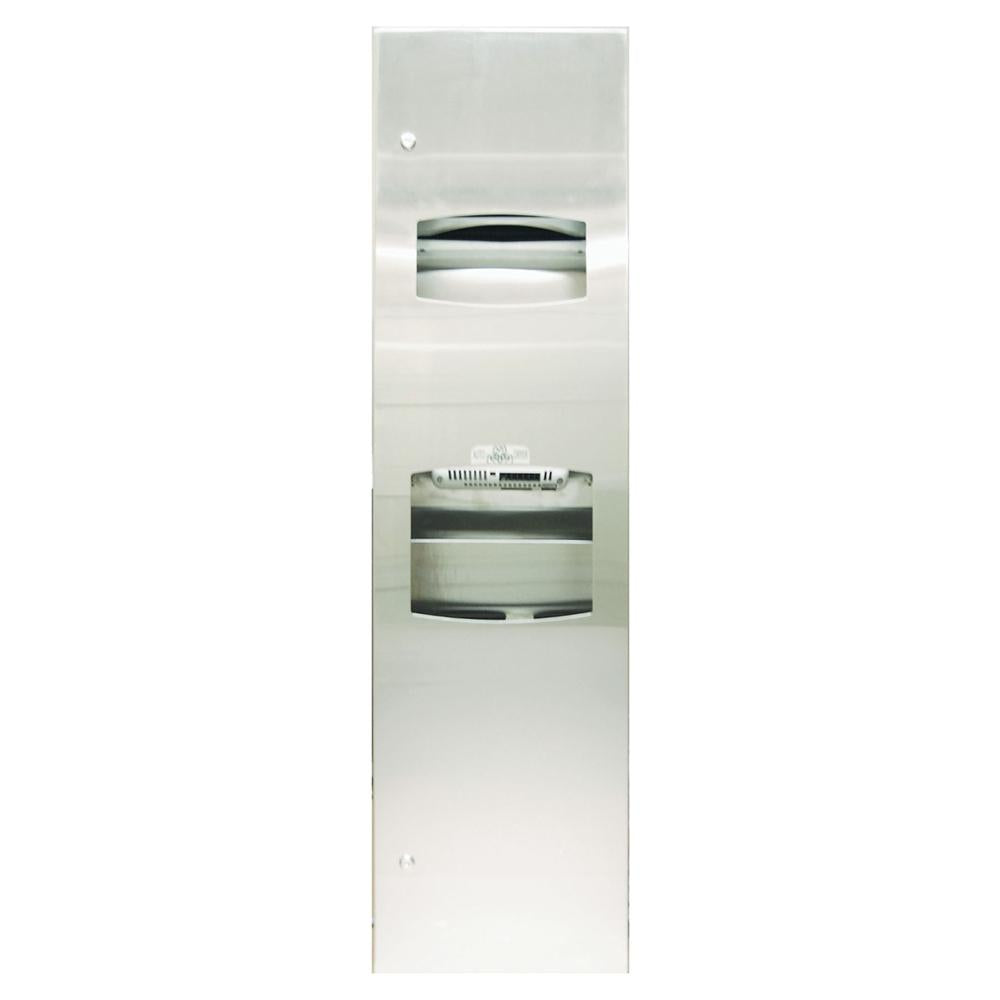 Bradley 270 1049 Semi-Recessed Hand Dryer with Towel Dispenser & Waste Receptacle - 230V Commercial Bathroom Solution for High-Traffic Restrooms, Hospitals & Public Spaces