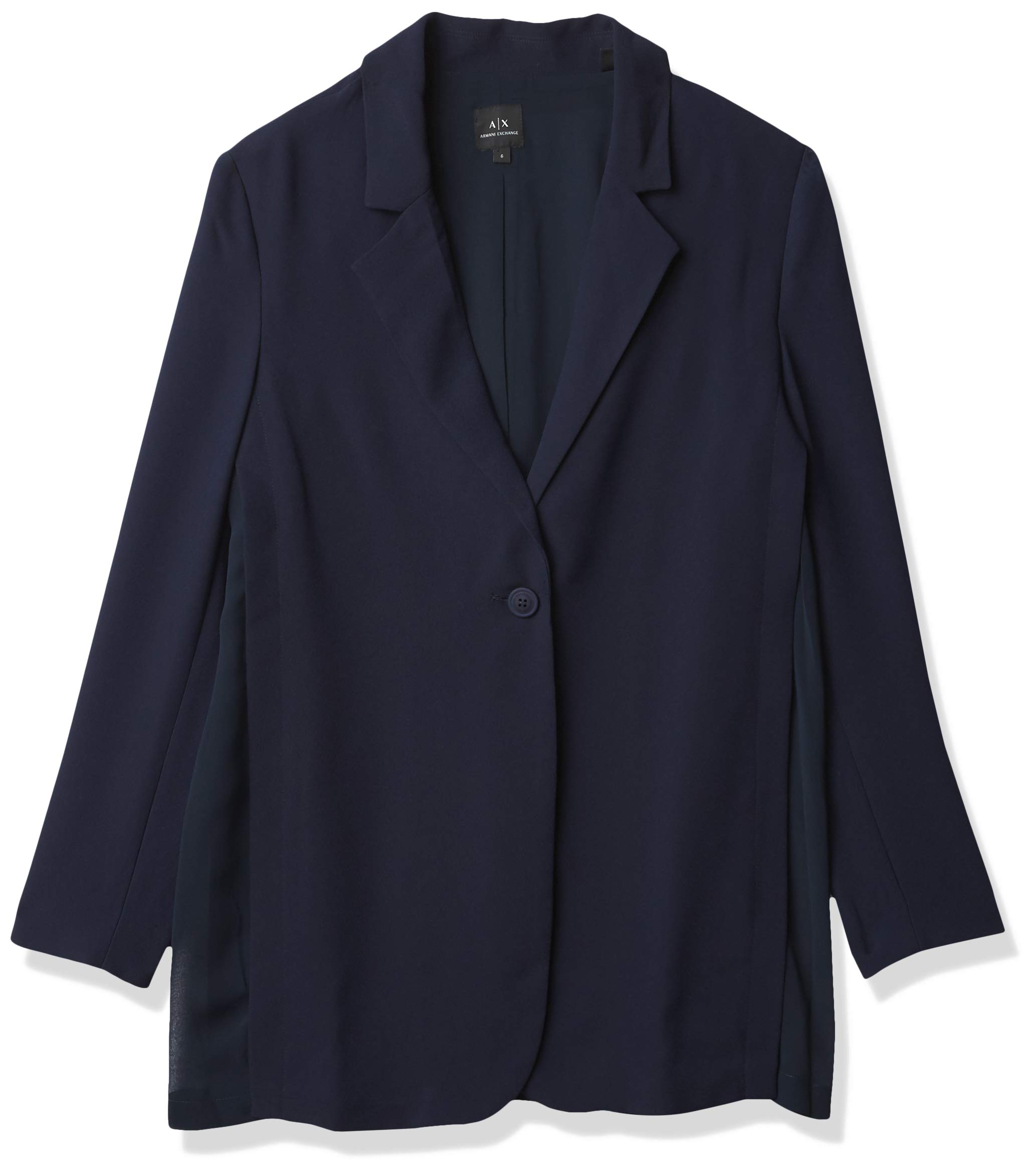 Armani Exchange Women's Blazer - Single Button Fluid Crepe Jacket for Office, Business & Formal Events | Slim Fit Stretch Blazer for Women's Professional Wear