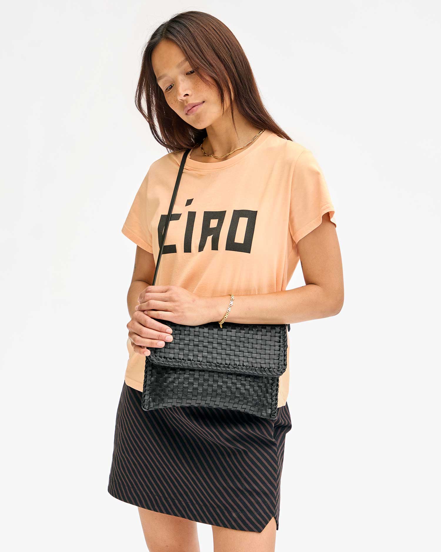 Stylish Black Woven Checker Envelope Clutch - Elegant Women's Handbag for Evening Parties, Date Nights & Special Occasions