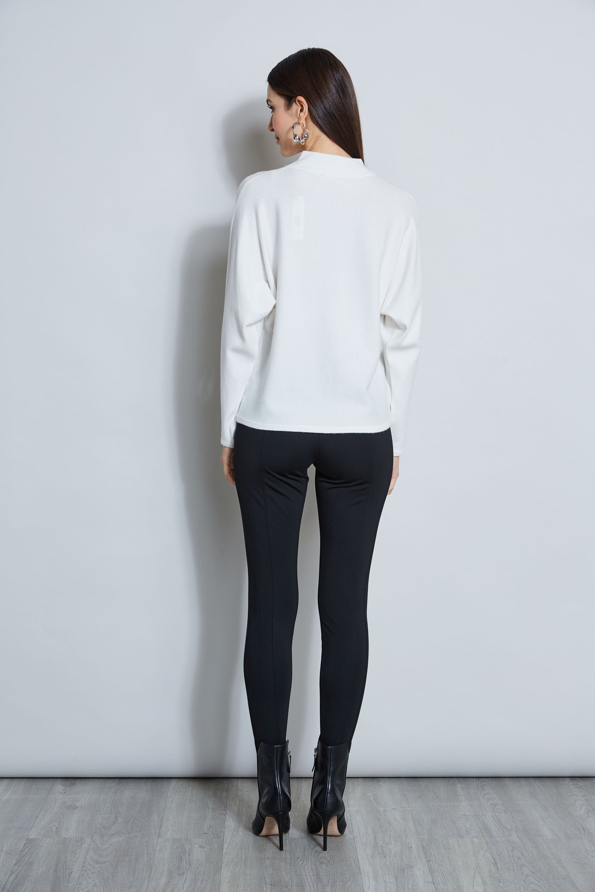 T Tahari Women's Perforated Mock Neck Sweater - Stylish Knit Pullover for Work, Office & Casual Wear