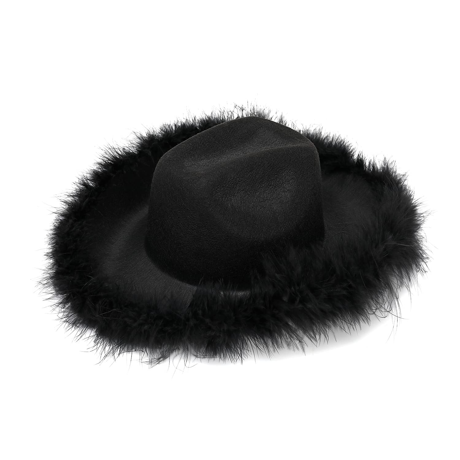 Pink Feather Boa Cowgirl Hat for Women & Teens - Western Cowboy Party, Bachelorette, Birthday Celebration | Perfect for Country Concerts, Rodeo Events & Costume Parties